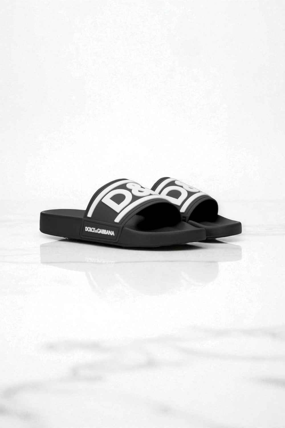 D&G Beachwear Sliders Black - MAGIC CITY