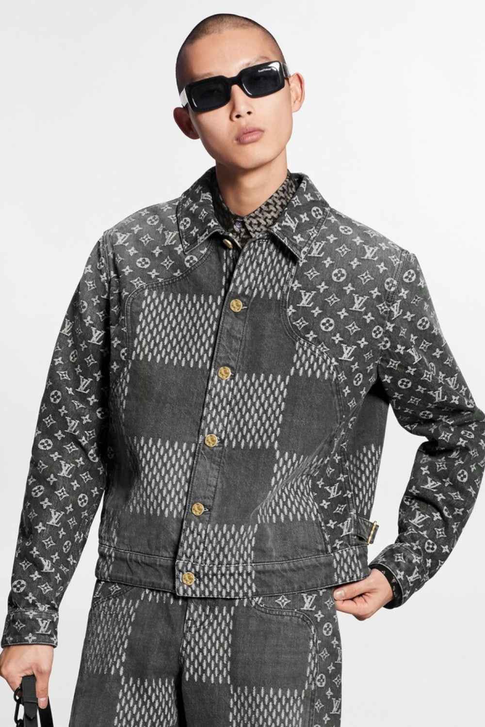 Louis V x Nigo Giant Damier Waves MNGM Denim Jacket - MAGIC CITY
