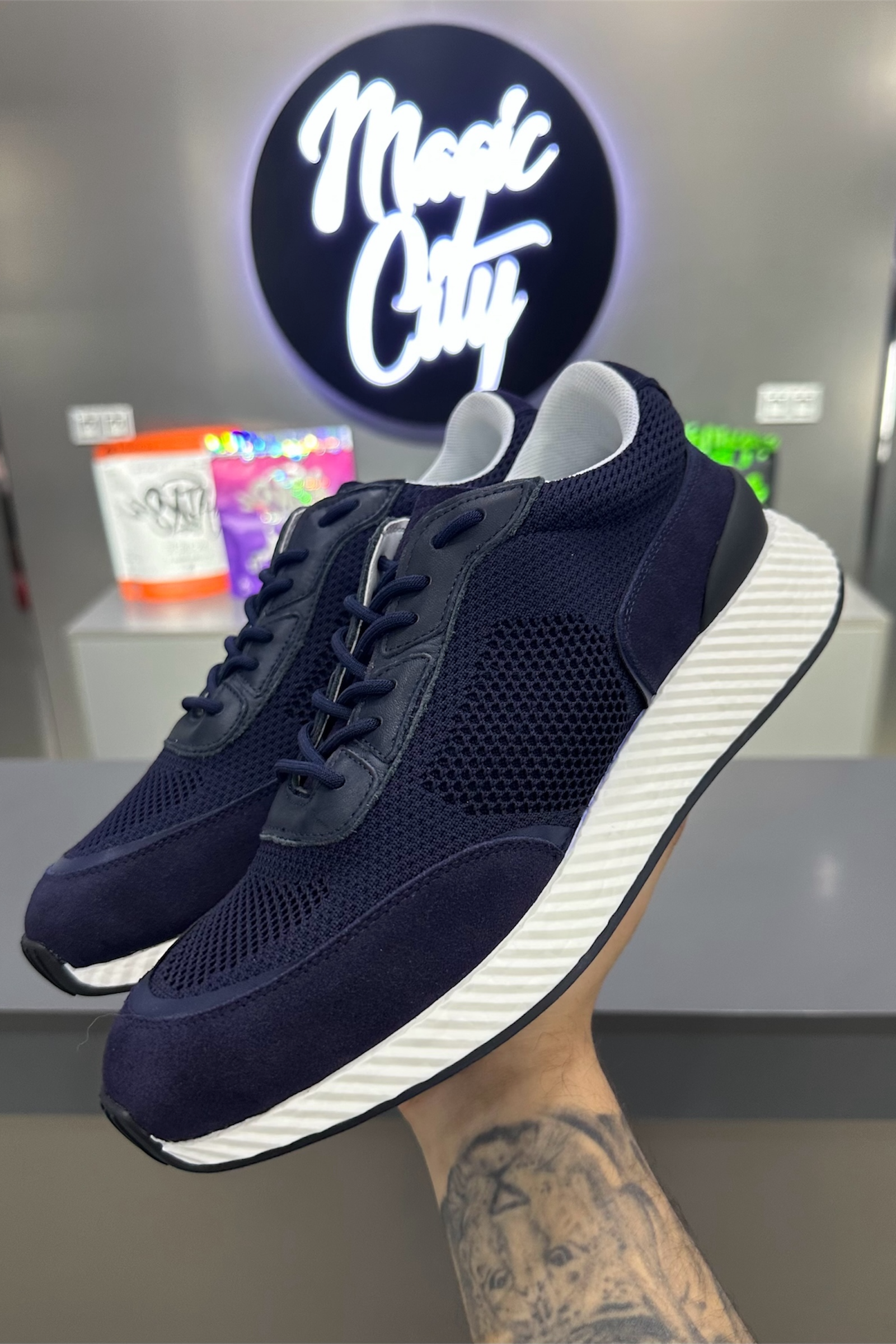 Zegna Techmerino Wool Sneakers - Bleu - MAGIC CITY