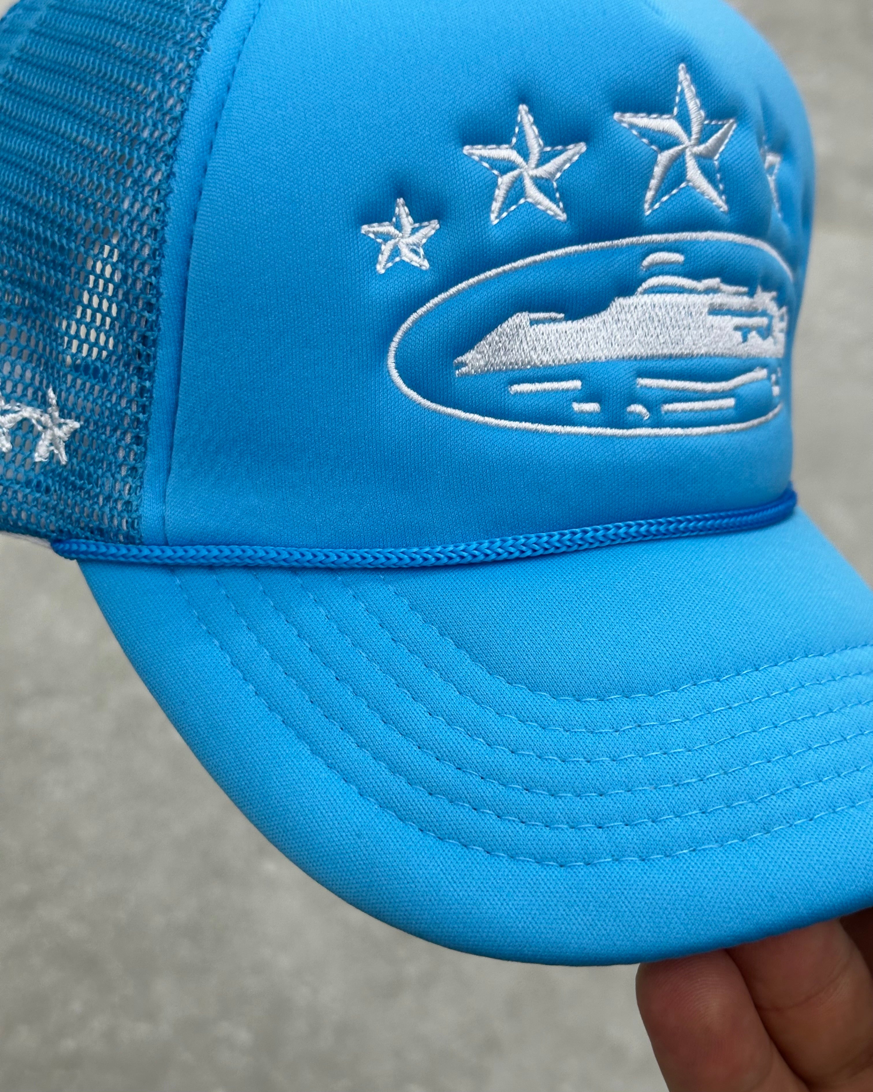 CORTEIZ 5 STARZ Alcatraz Trucker Hat – Baby Bleu