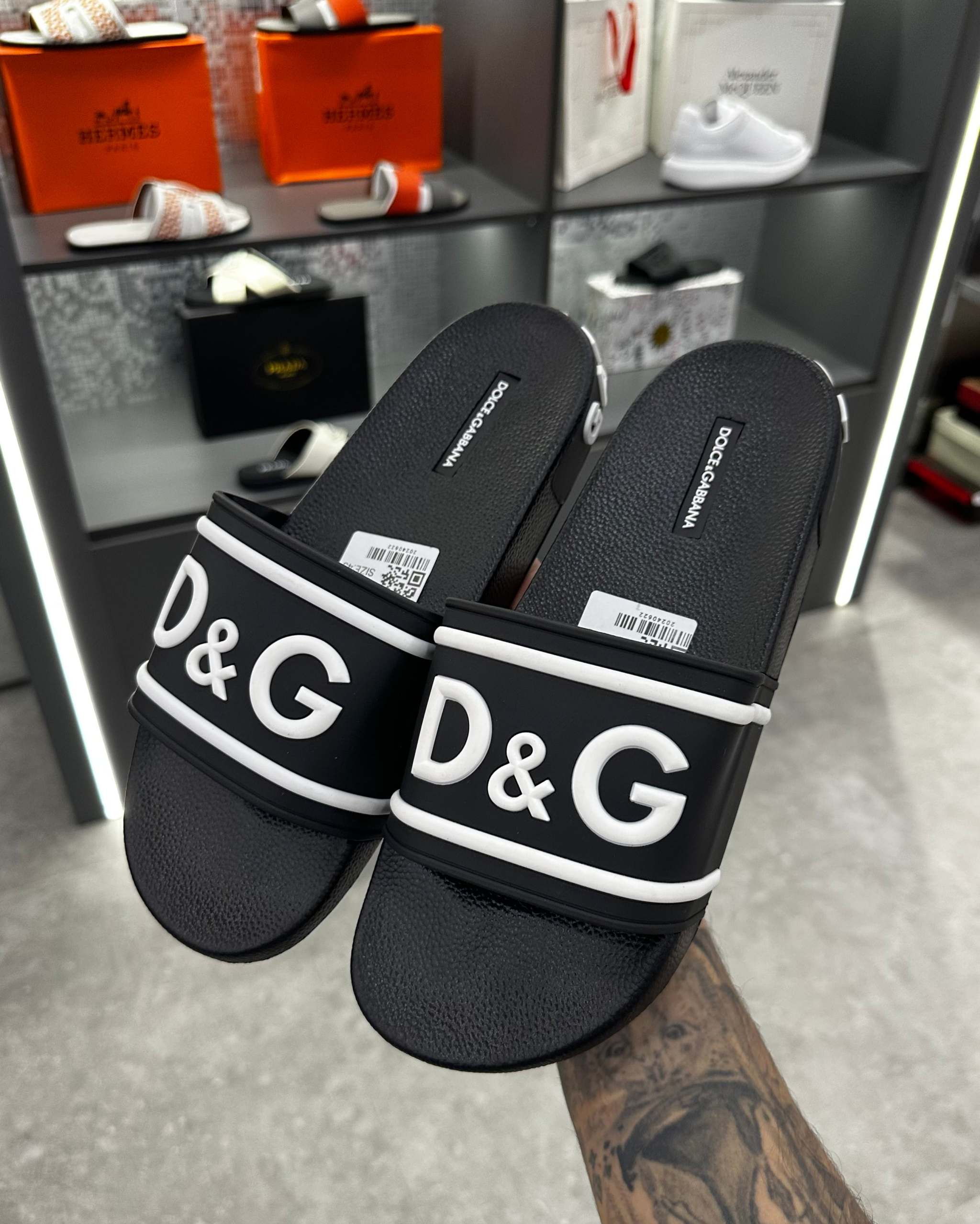 D&G Beachwear Sliders Black