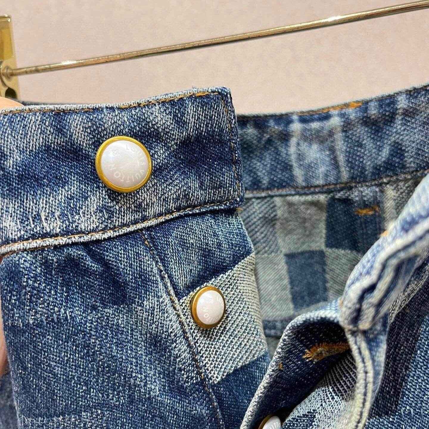 Louis V Damier Denim Skate Pants - MAGIC CITY