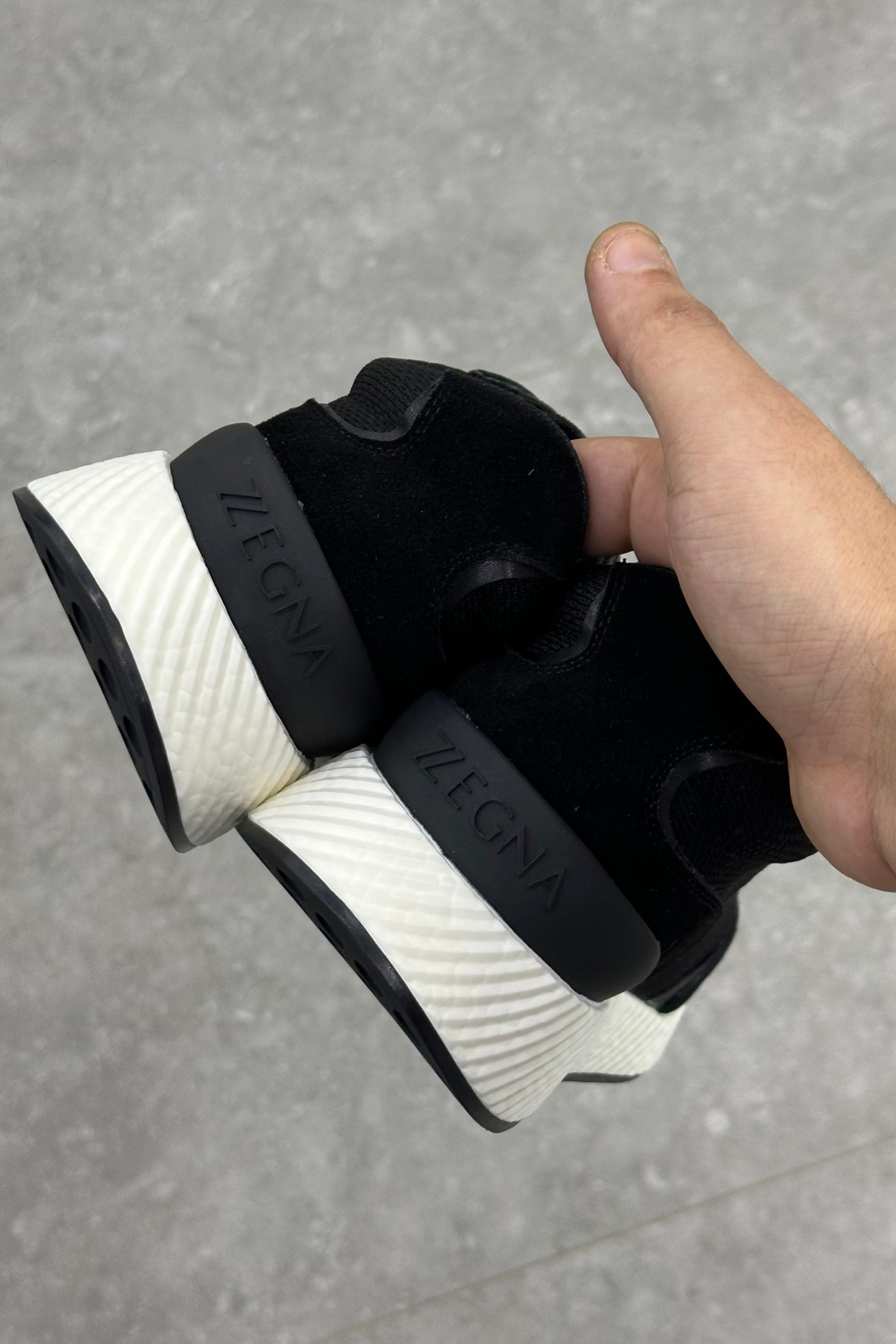 Zegna Techmerino Wool Sneakers - Black - MAGIC CITY