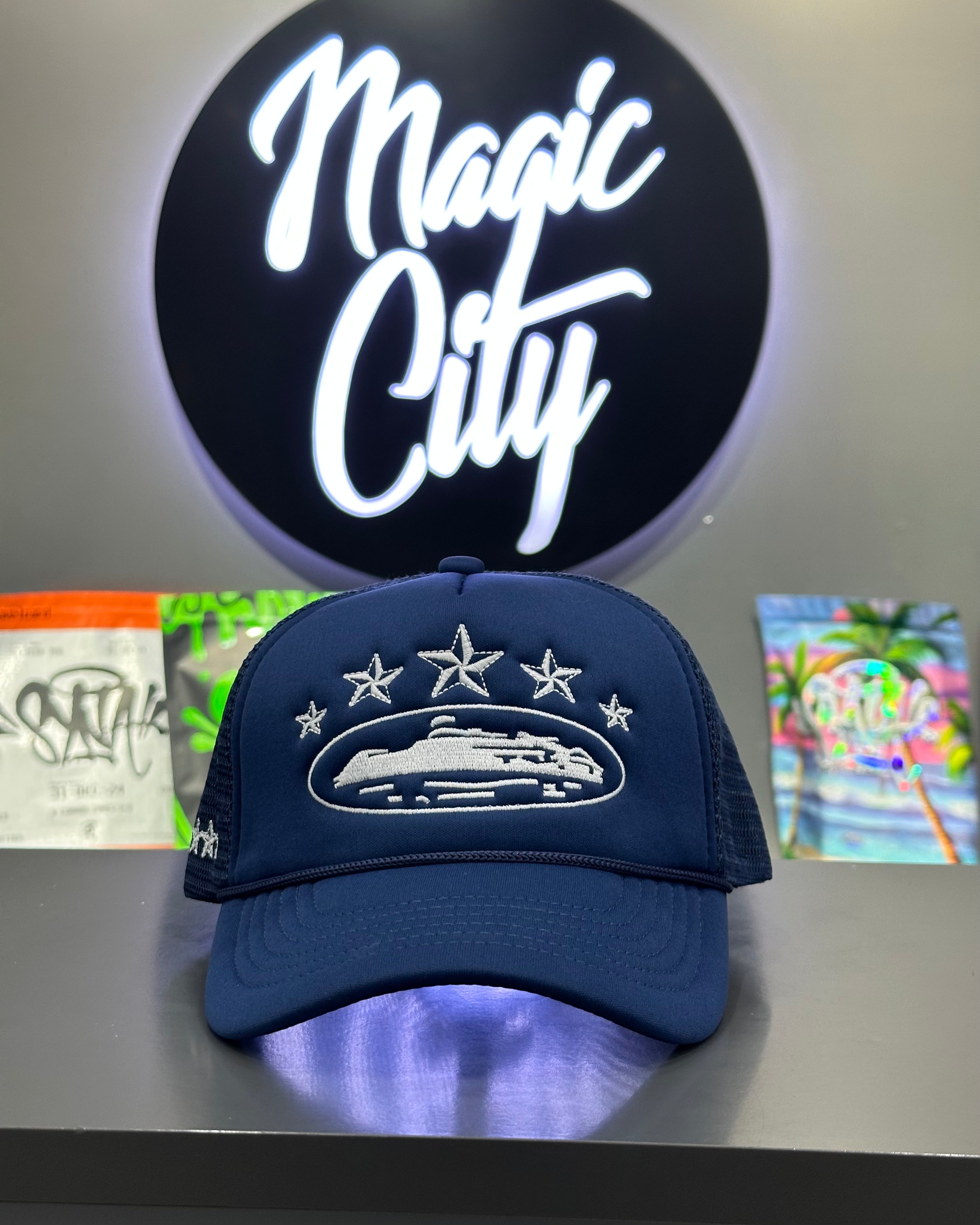 CORTEIZ 5 STARZ Alcatraz Trucker Hat – Bleu
