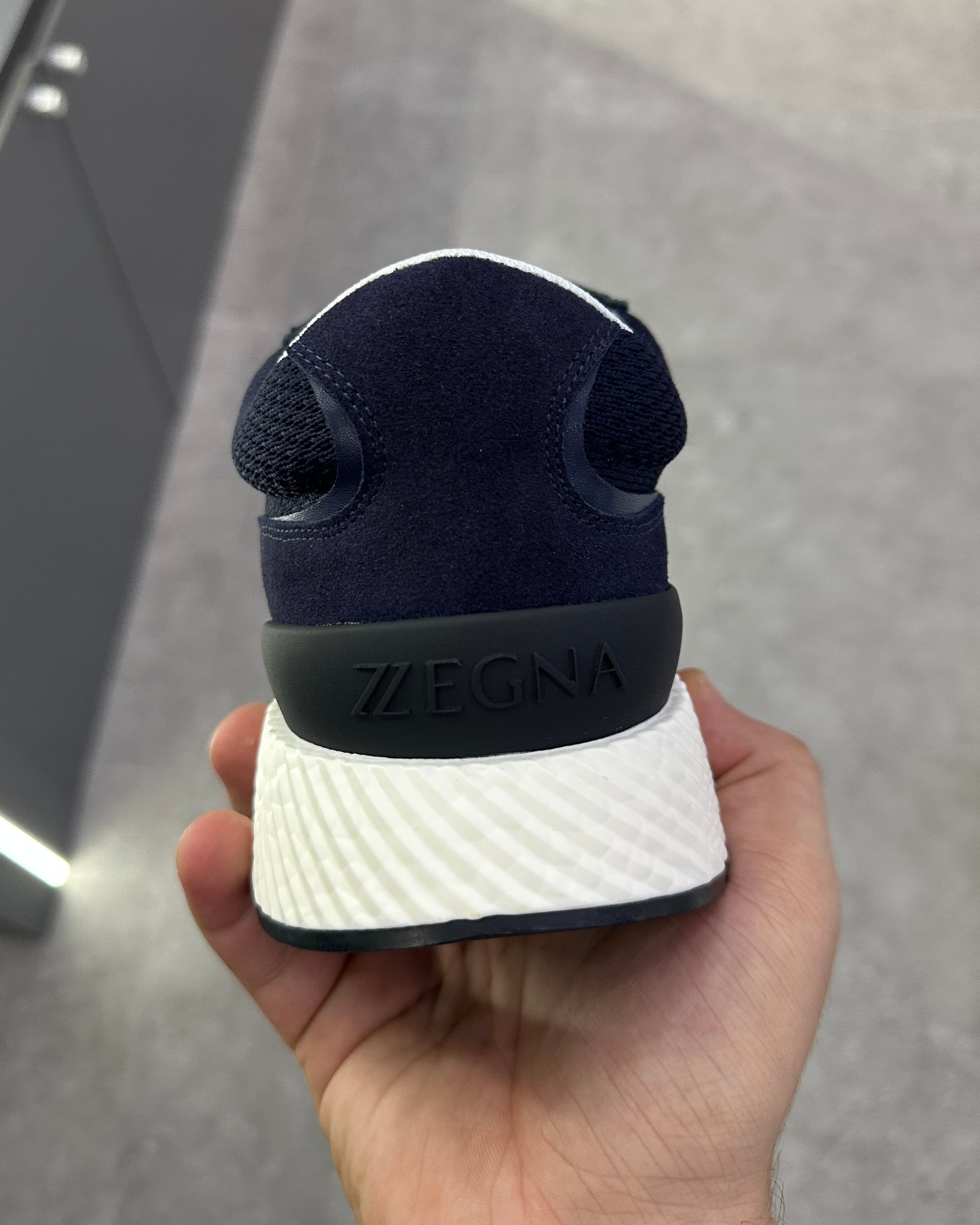 Zegna Techmerino Wool Sneakers - Bleu