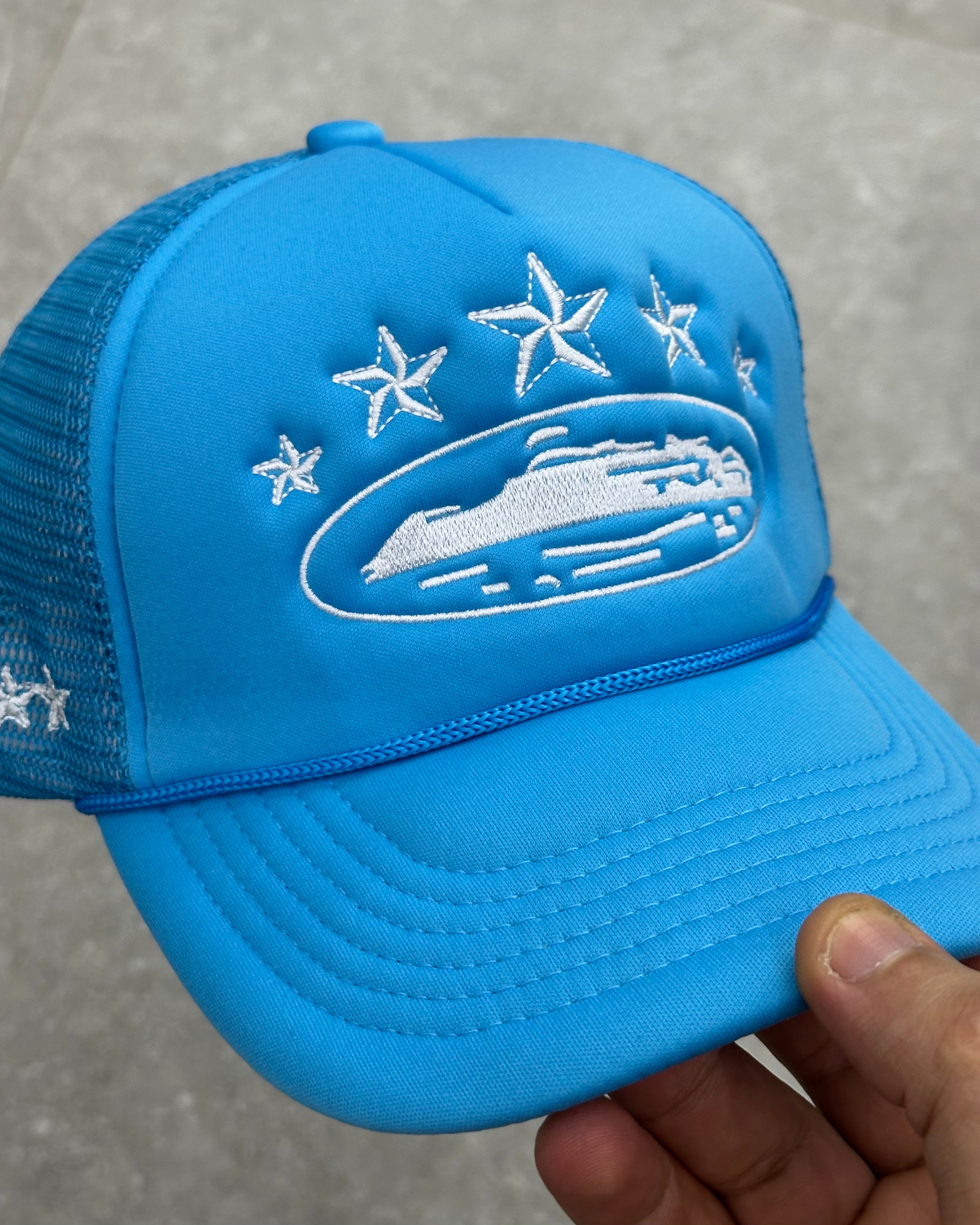 CORTEIZ 5 STARZ Alcatraz Trucker Hat – Baby Bleu