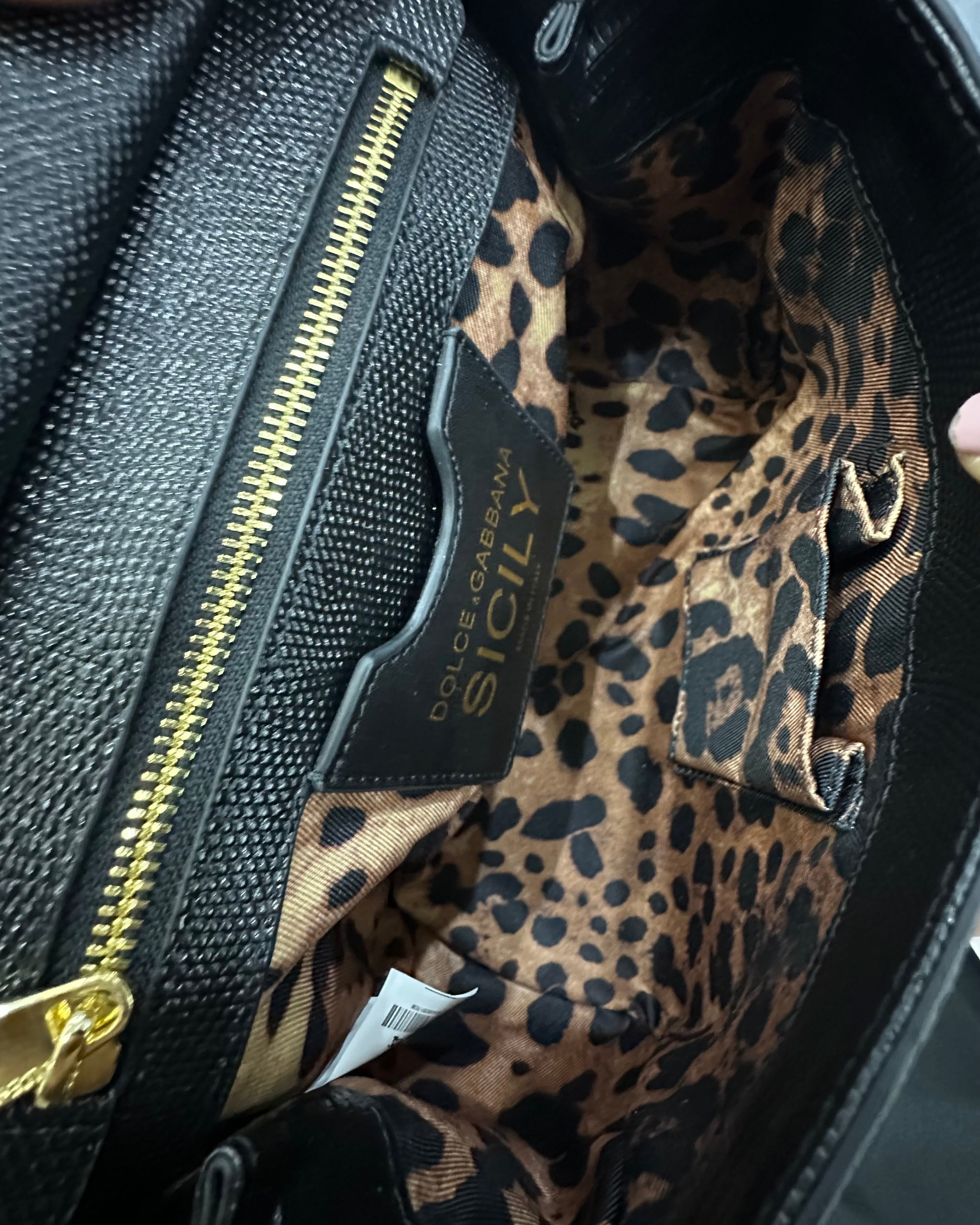 Dolce & Gabbana Medium Sicily Embossed Leather Satchel