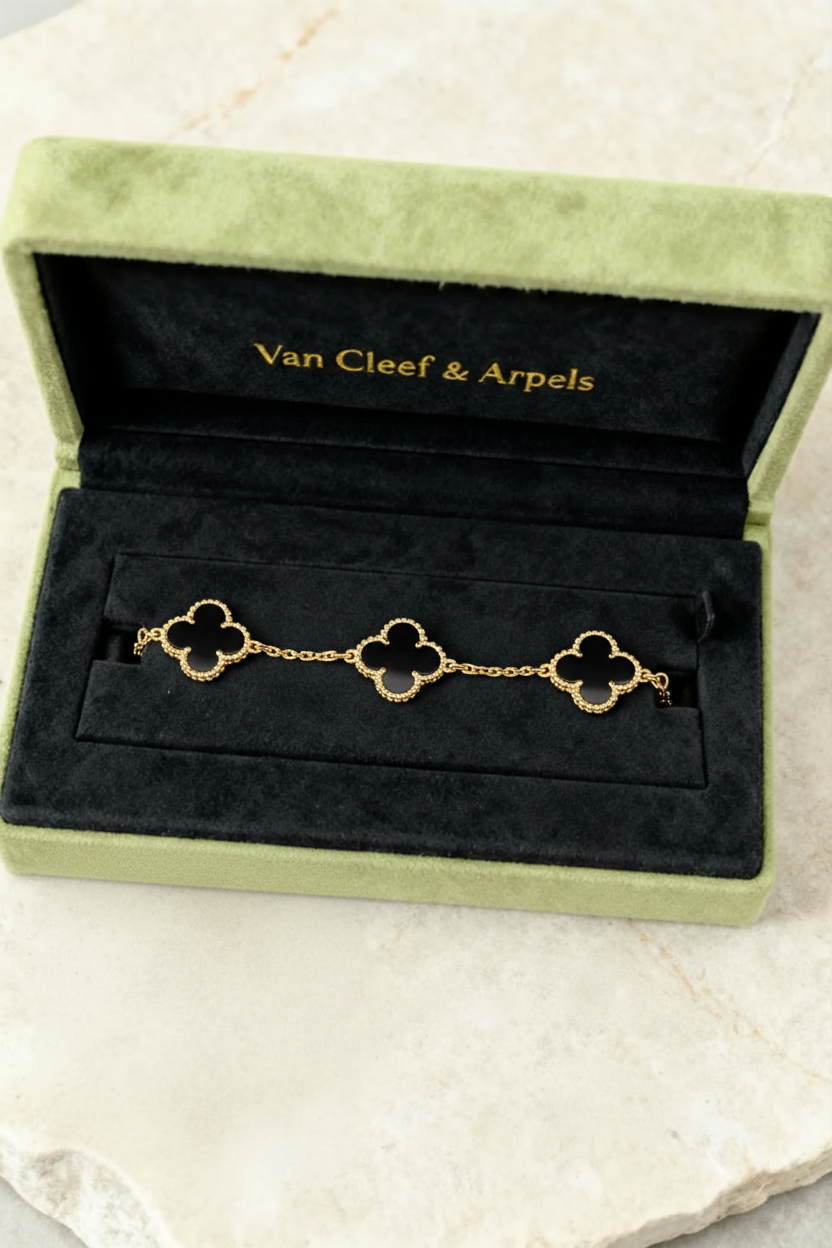 Van Cleef & Arpels Yellow Gold 5 Motif Vintage Alhambra - Stainless Steel