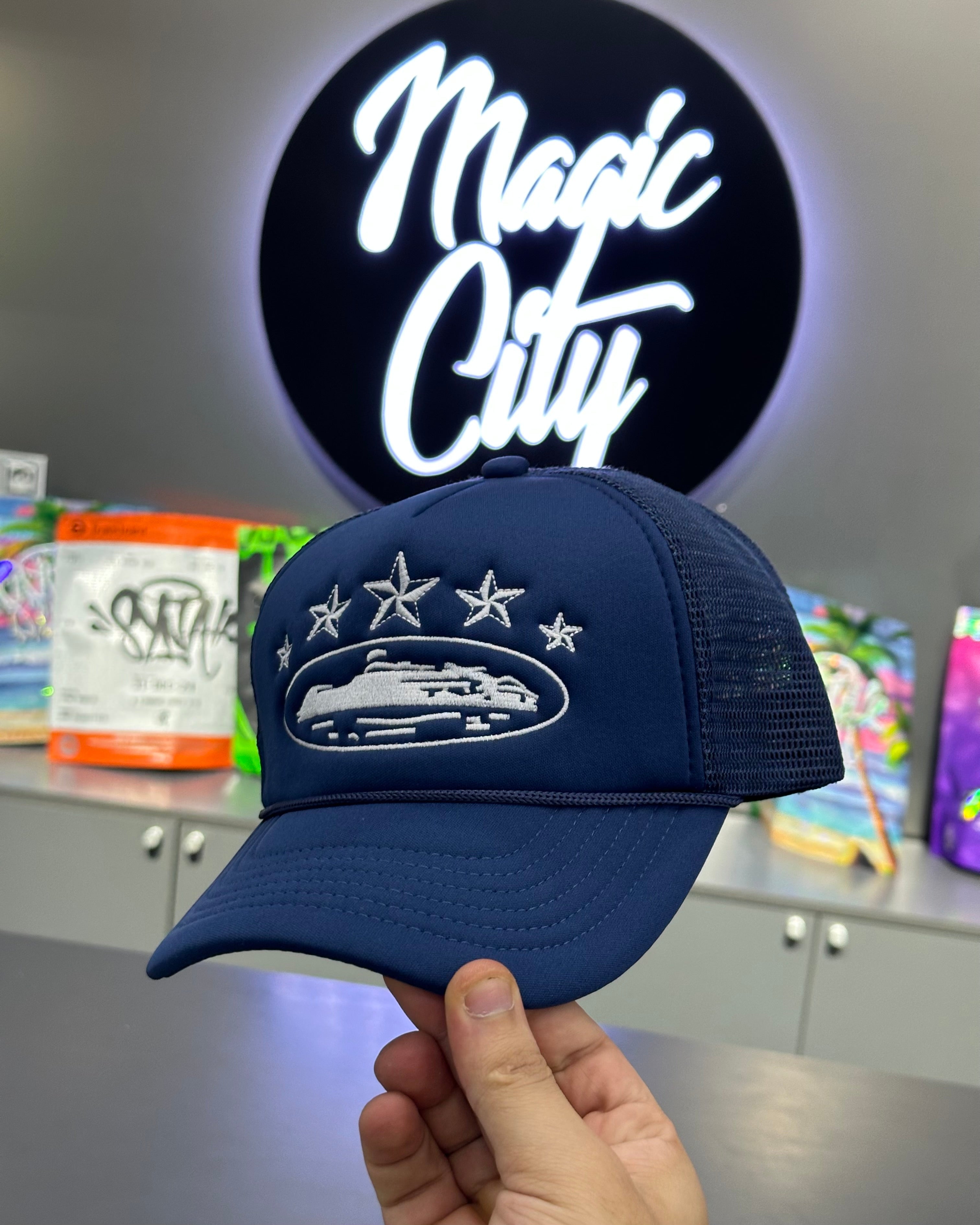 CORTEIZ 5 STARZ Alcatraz Trucker Hat – Bleu