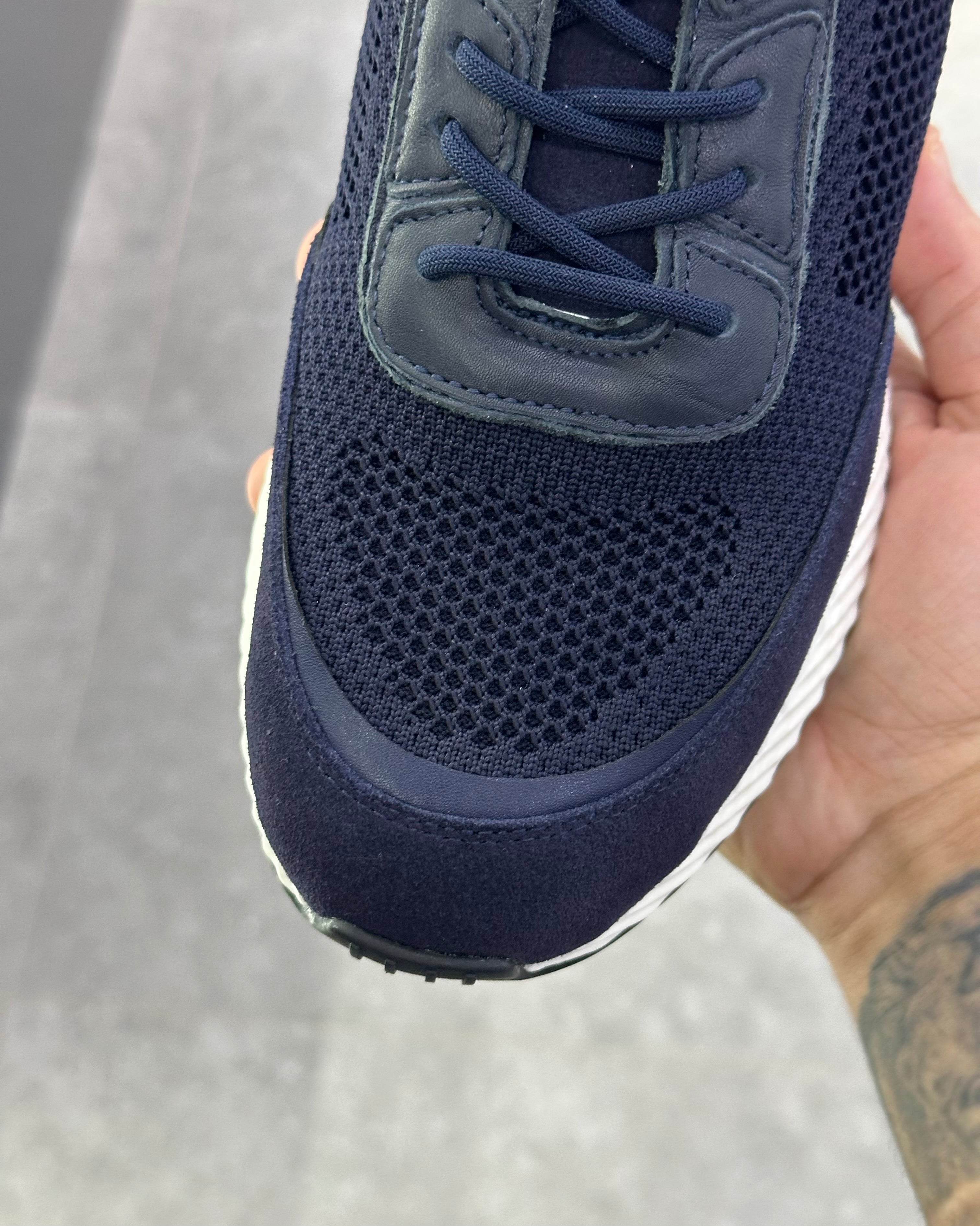 Zegna Techmerino Wool Sneakers - Bleu