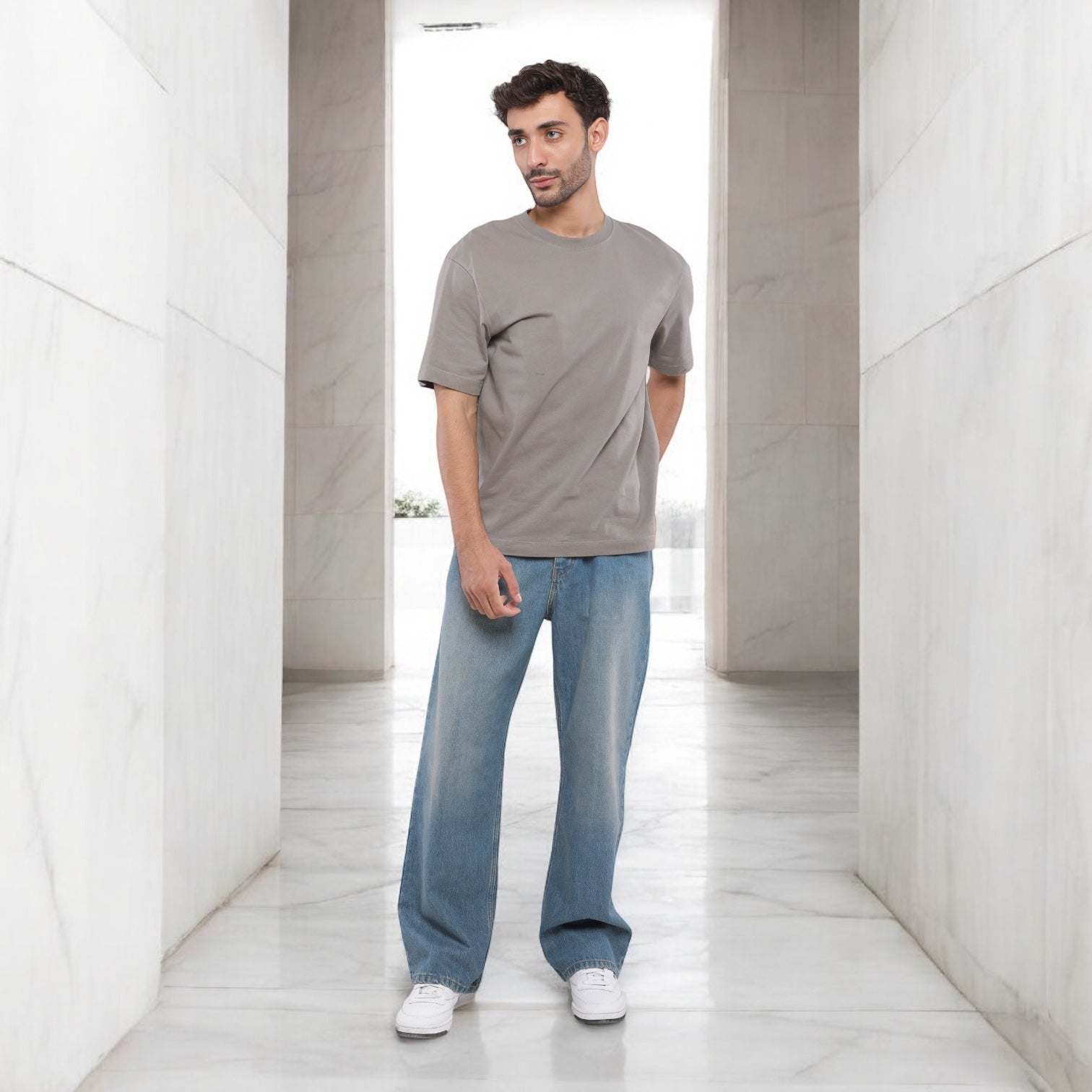 Billiorich Pantalon large en denim