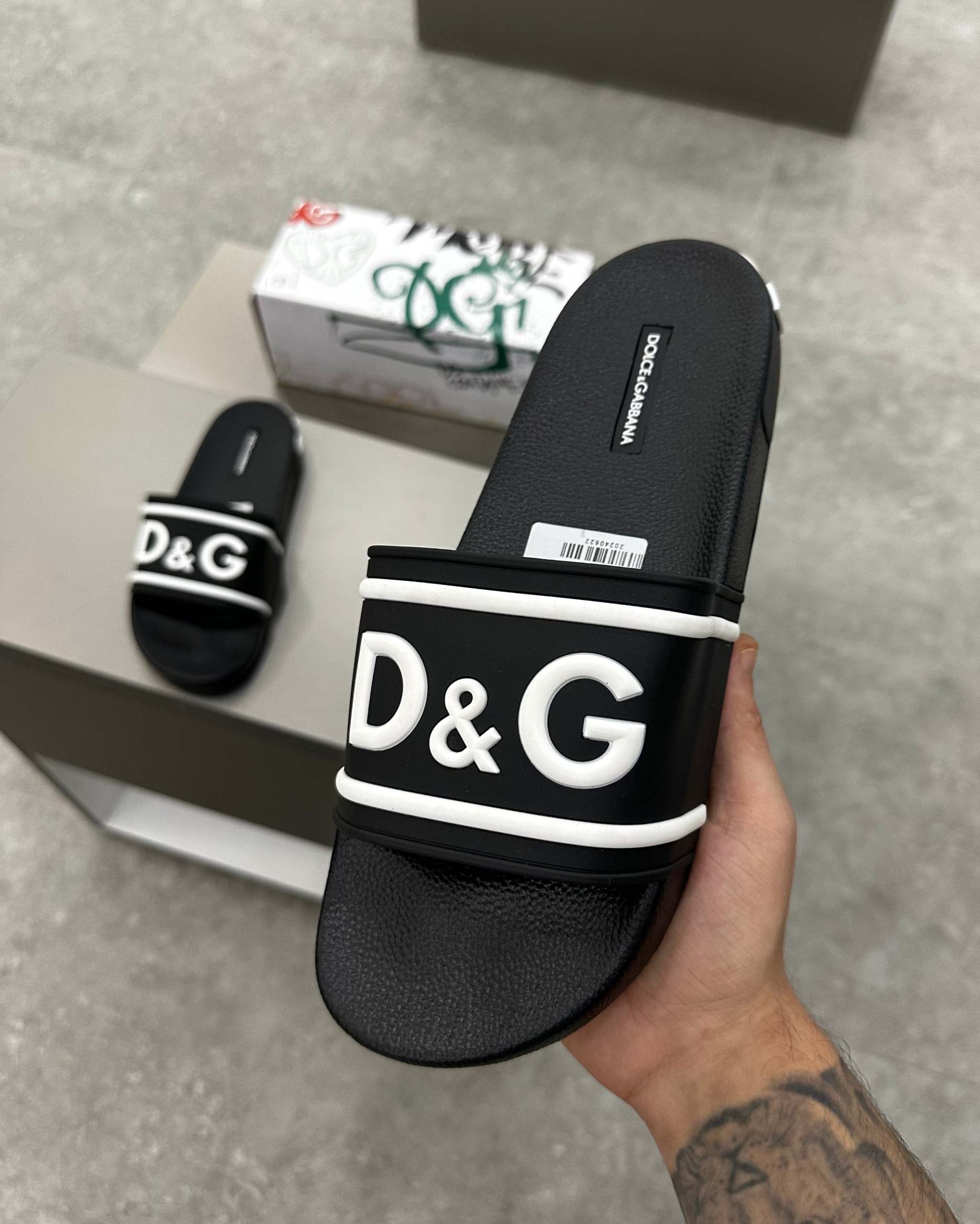 D&G Beachwear Sliders Black