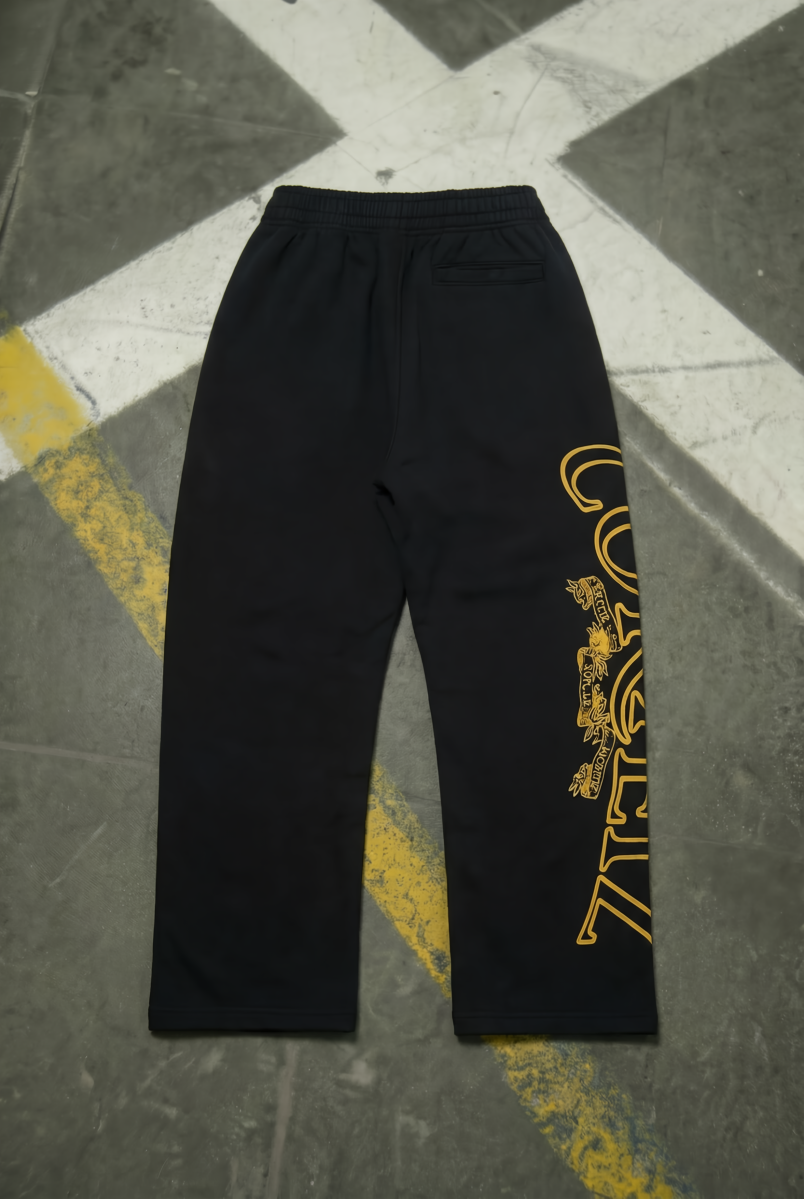 Corteiz Superior Royale Open Hem Pant - "Black/Yellow"