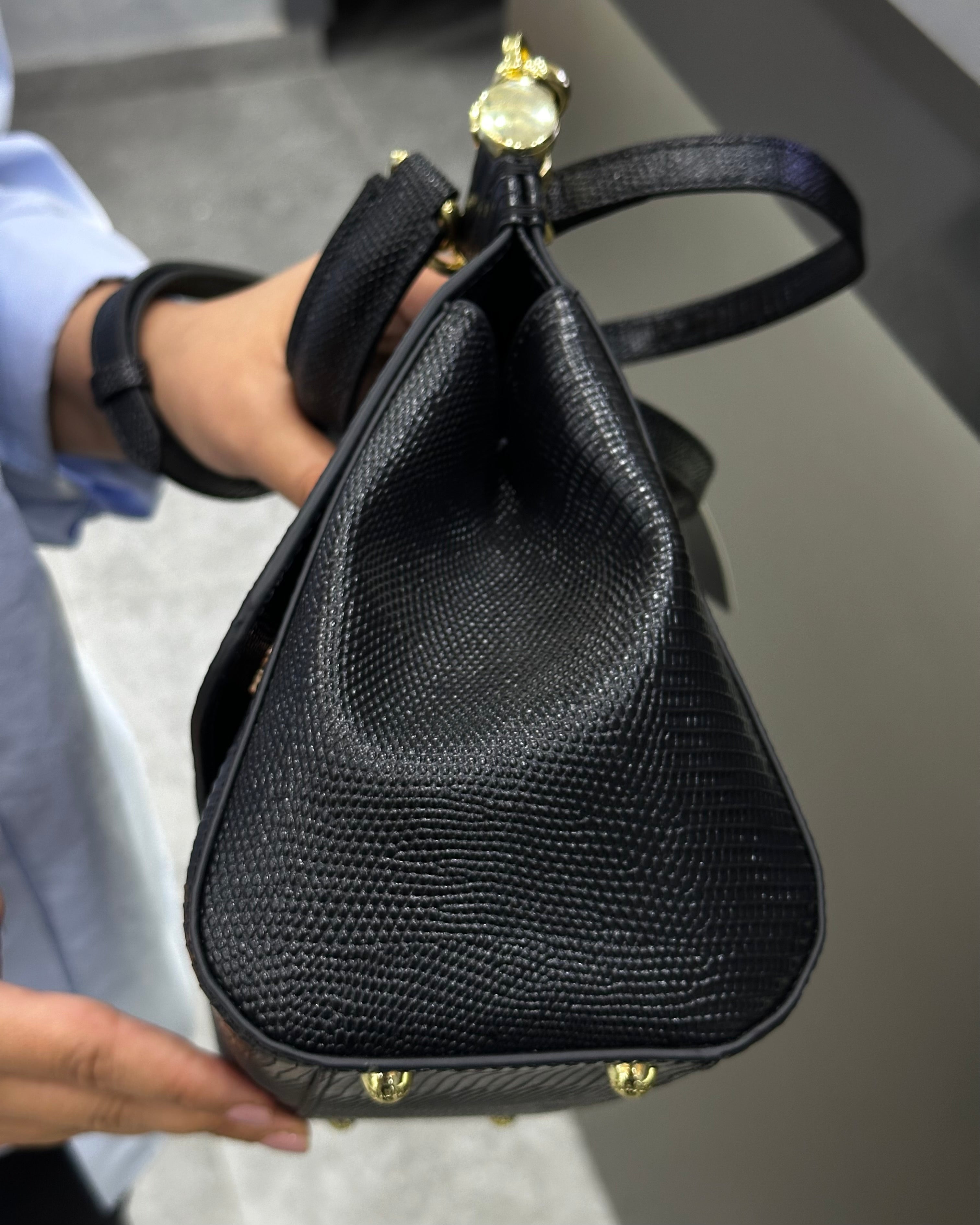 Dolce & Gabbana Medium Sicily Embossed Leather Satchel