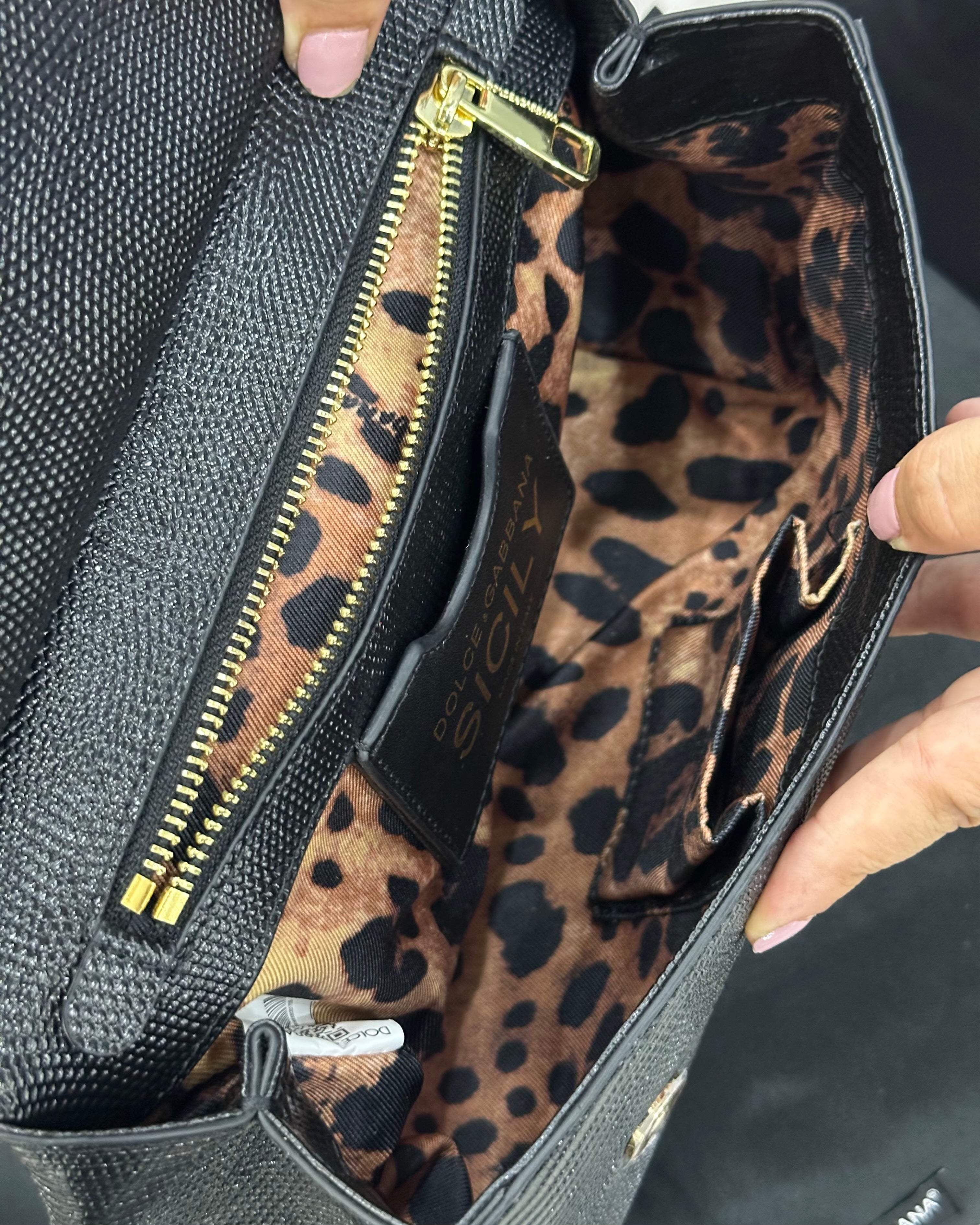 Dolce & Gabbana Medium Sicily Embossed Leather Satchel