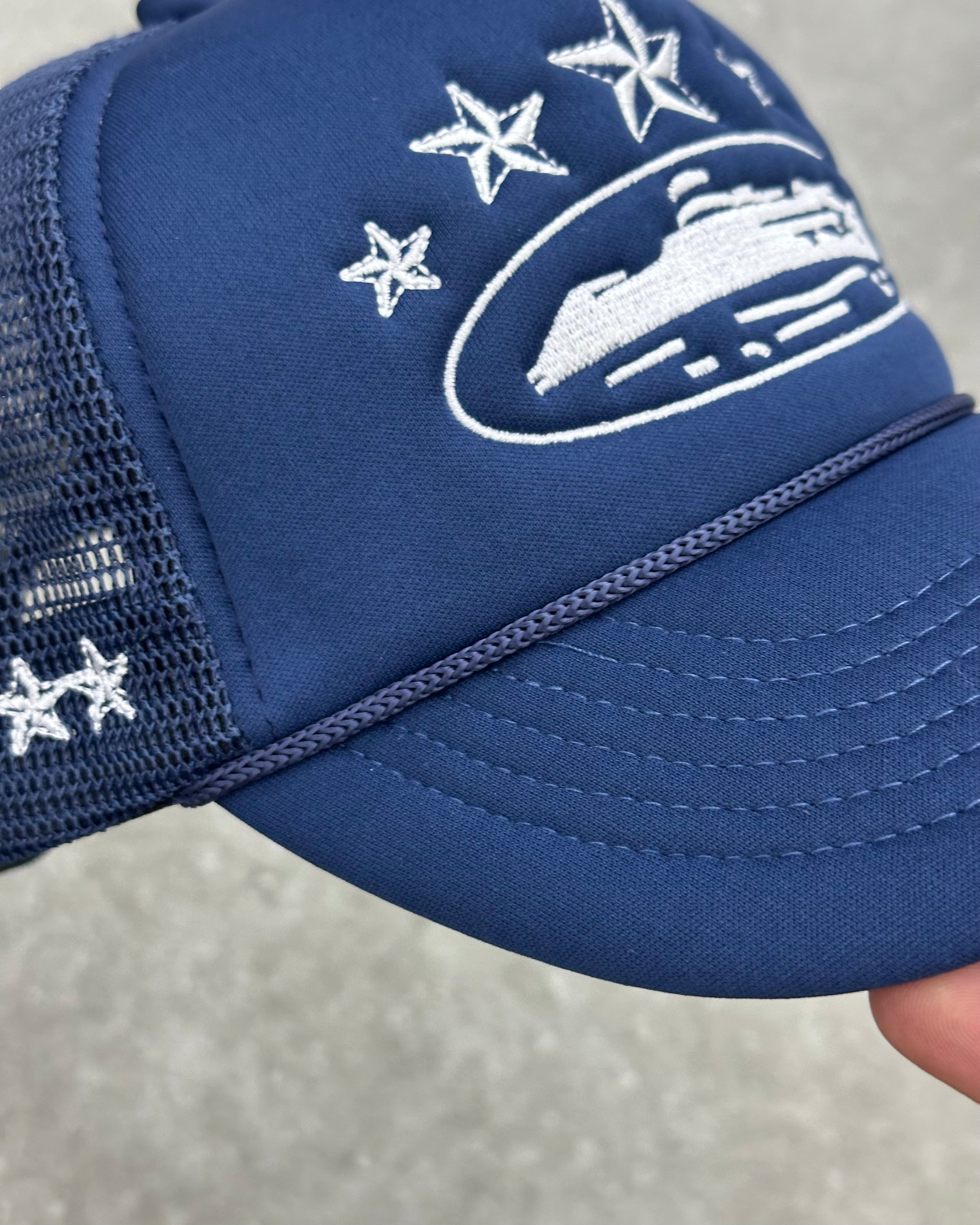 CORTEIZ 5 STARZ Alcatraz Trucker Hat – Bleu