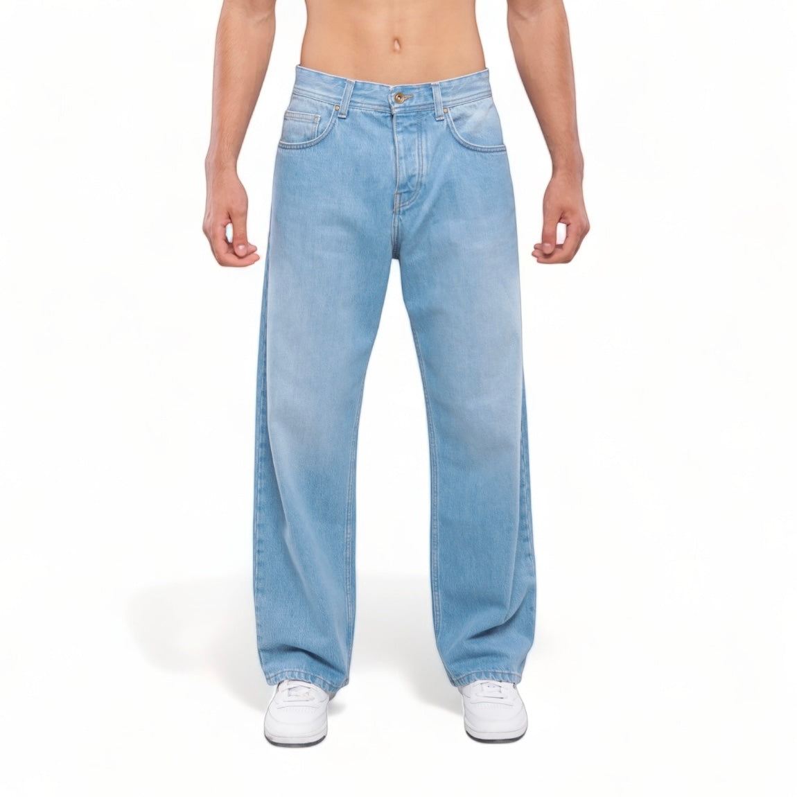 Billiorich Pantalon large en denim