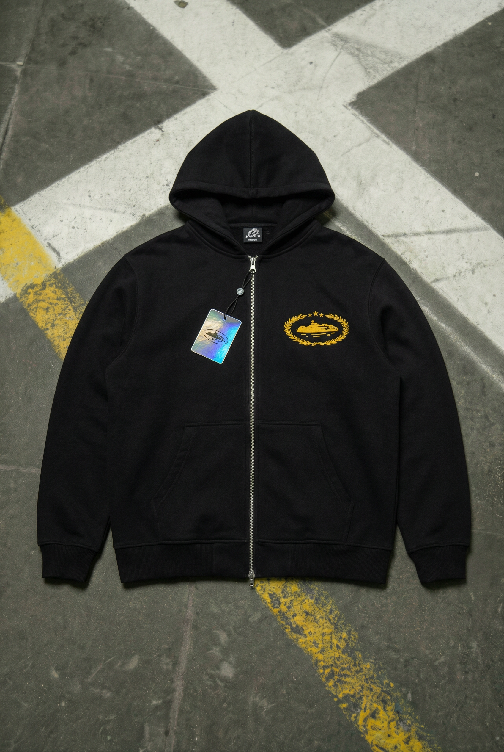 Corteiz Superior Royale Zip Hoodie - "Black/Yellow"