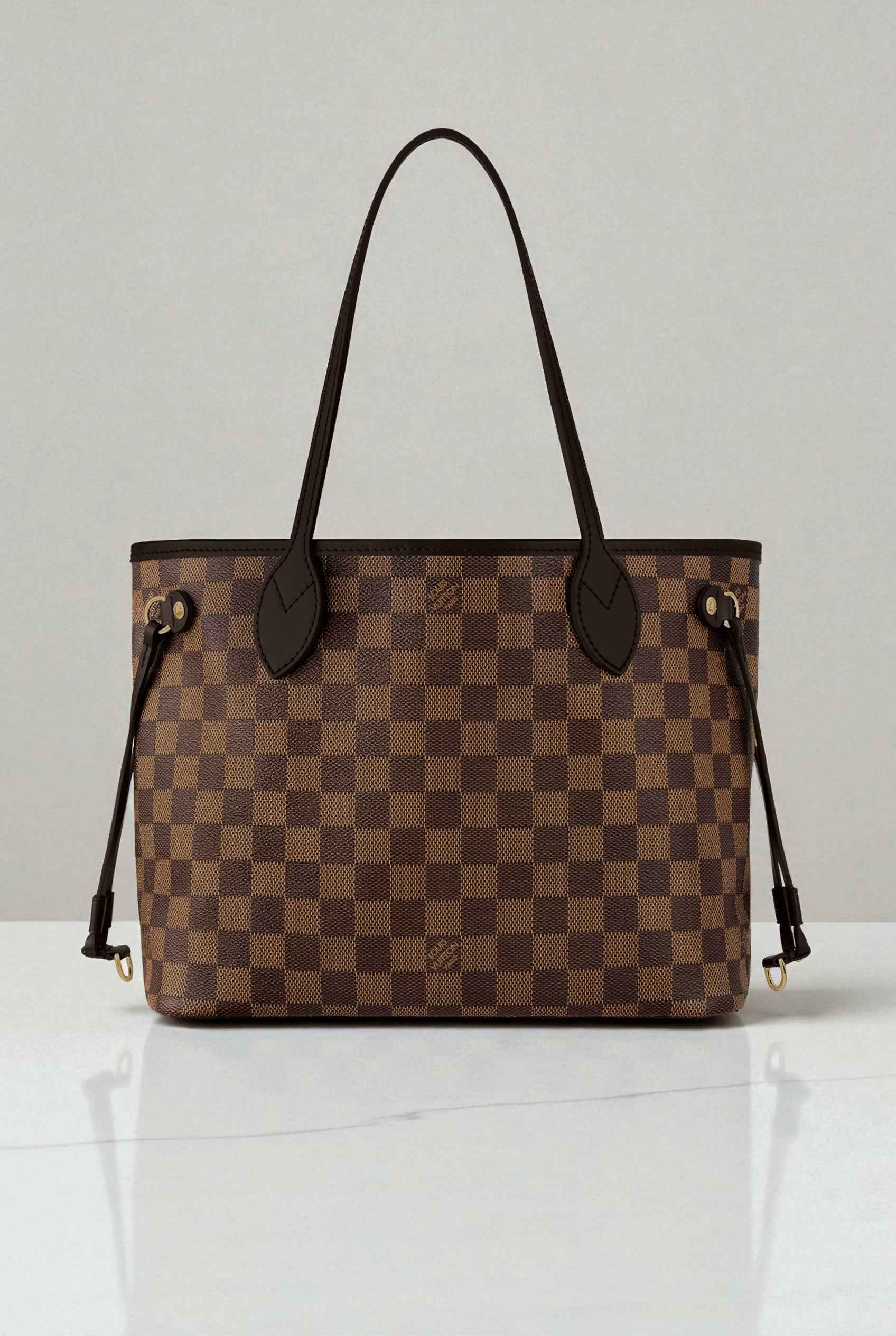 Louis V - Neverfull BAG Damier Ebène / Cerise Red Interior