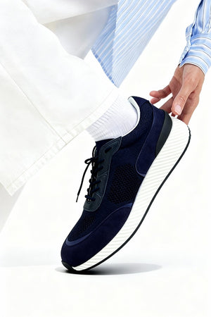 Zegna Techmerino Wool Sneakers - Bleu