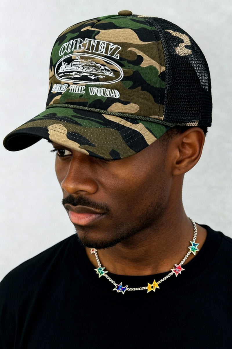 CORTEIZ 5 STARZ Alcatraz Trucker Hat – Camo - MAGIC CITY