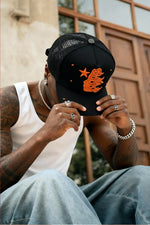 HELLSTAR Rhinestone Logo Cap | Orange Black - MAGIC CITY