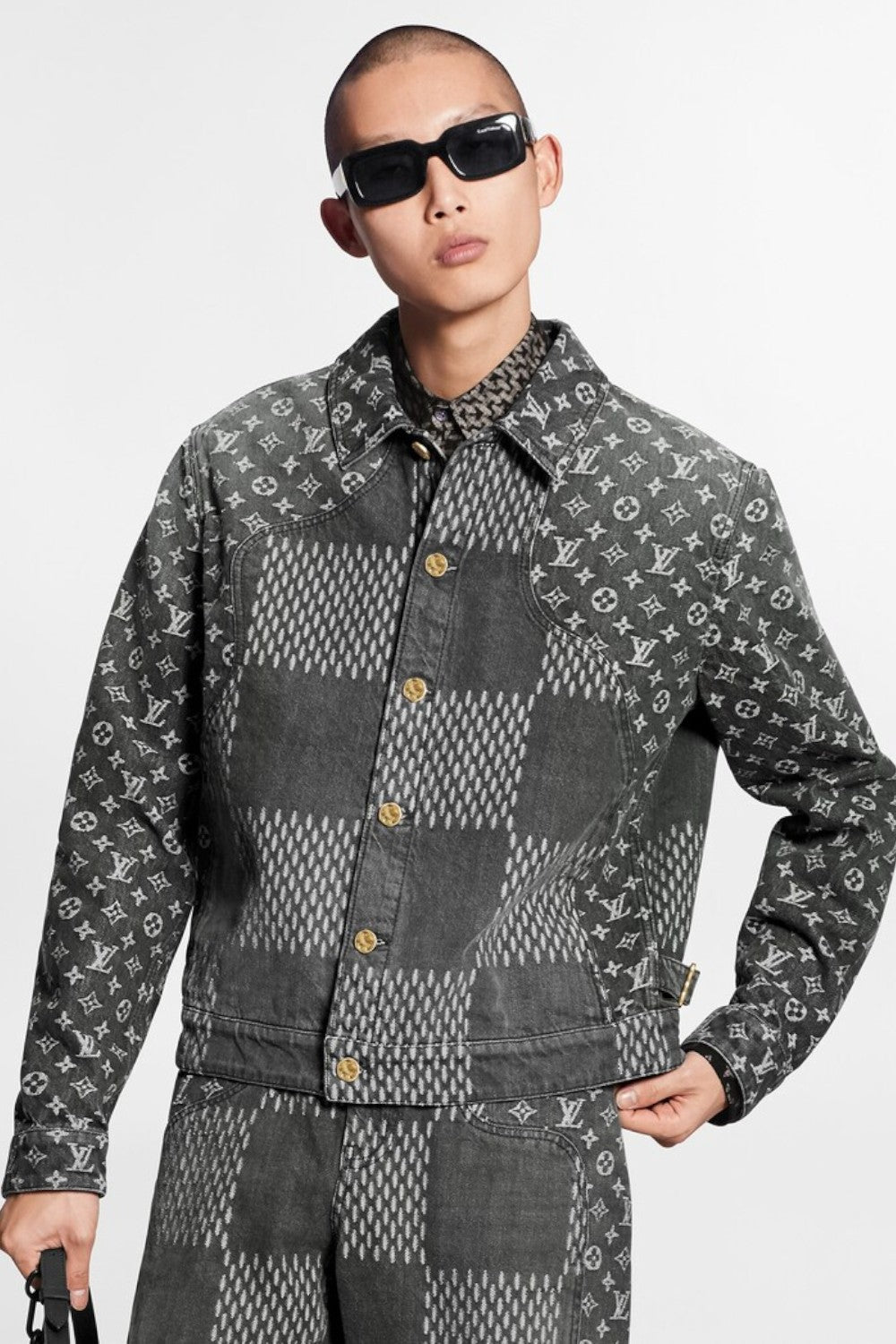 Louis V x Nigo Giant Damier Waves MNGM Denim Jacket