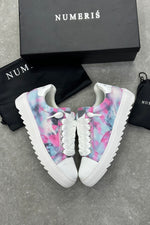 NUMERIS Low-Top Sneakers – Pink Teal Tie-Dye