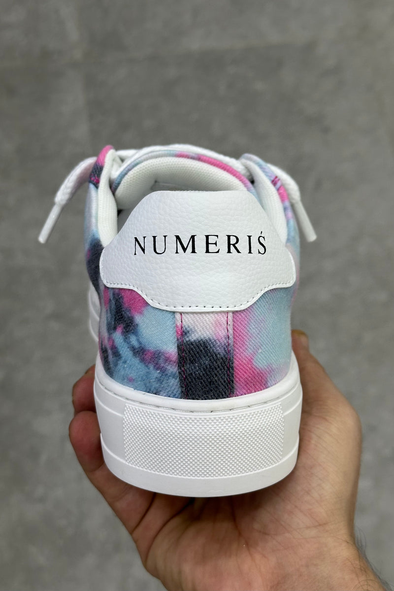 NUMERIS Low-Top Sneakers – Pink Teal Tie-Dye