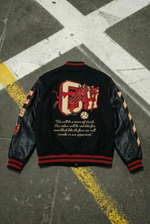 Off-white X A.c. Milan Logo-appliquéd Varsity Jacket