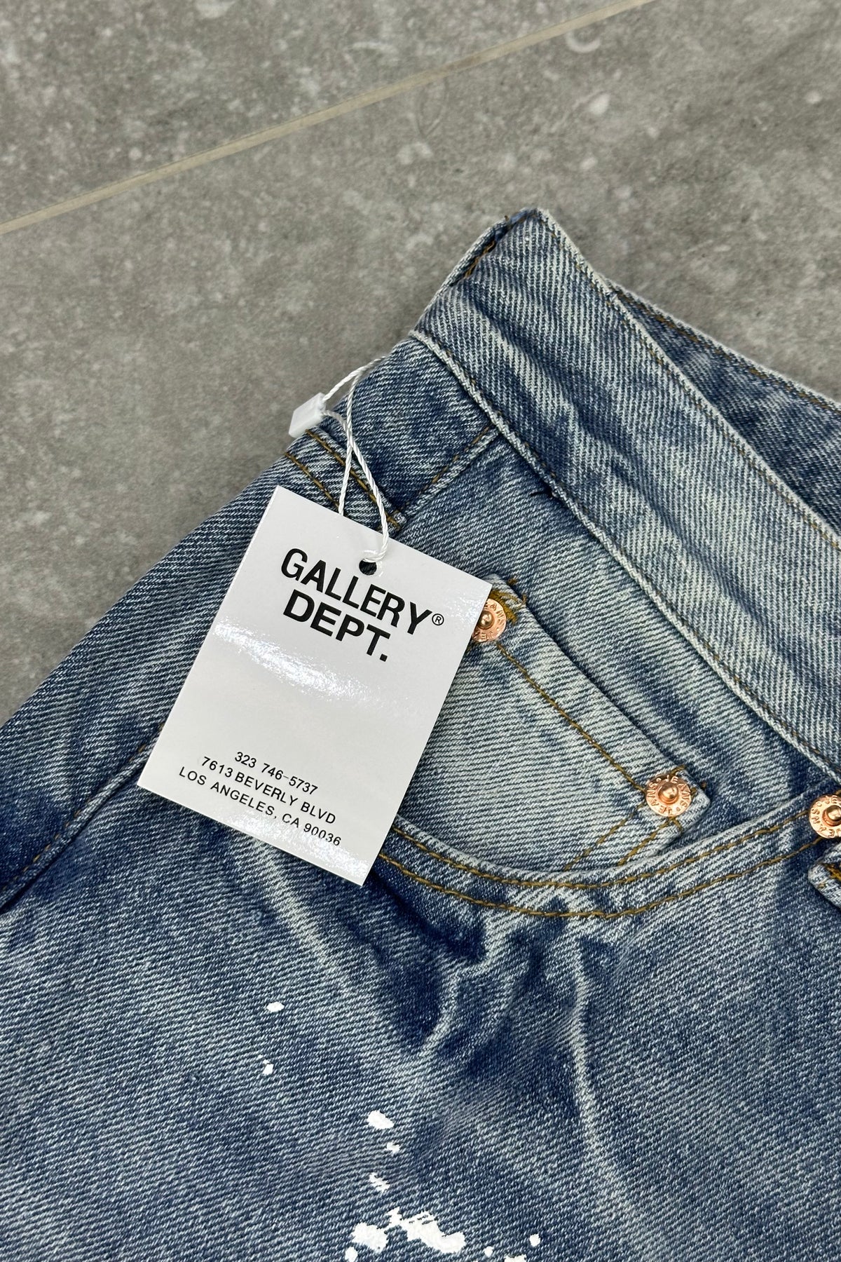 GALLERY DEPT Flared Jeans Paint Splatter - Blue