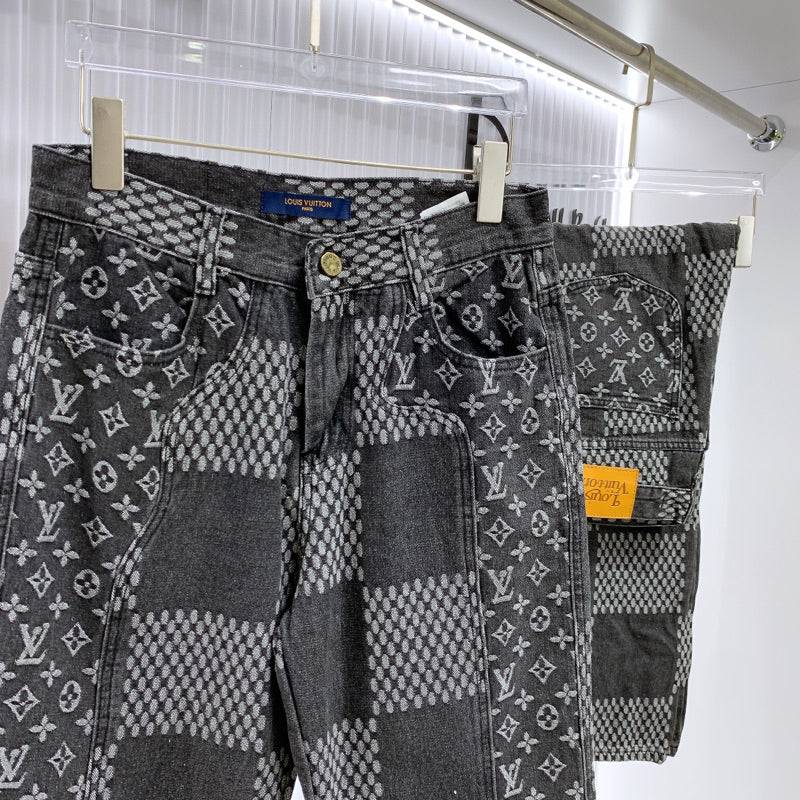 Louis V x Nigo Giant Damier Waves MNGM Denim Pants