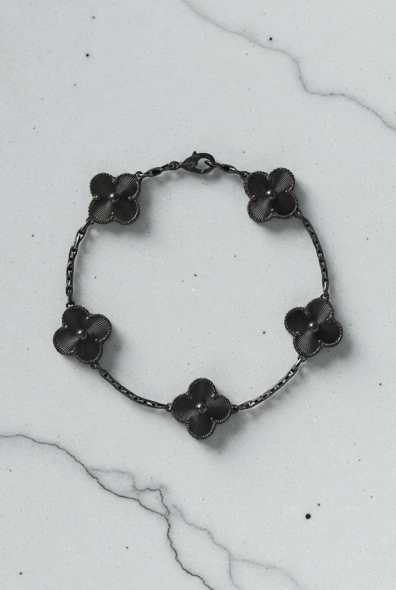 Van Cleef & Arpels FULL BLACK 5 Motif Vintage Alhambra - Stainless Steel