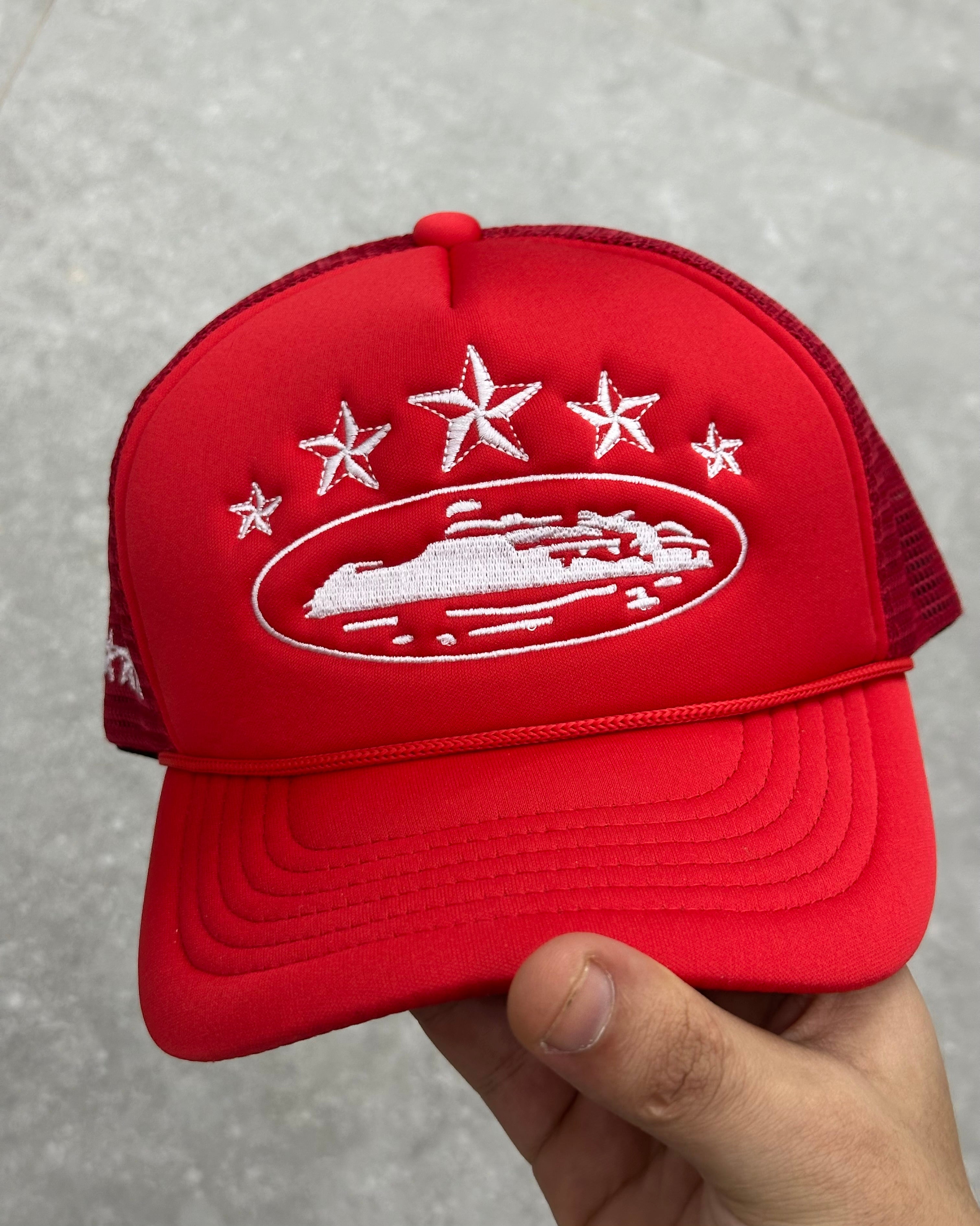 CORTEIZ 5 STARZ Alcatraz Trucker Hat – Red