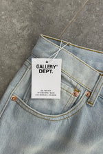 GALLERY DEPT Flared Jeans Paint Splatter – Light Wash Blue