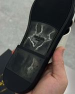 PRĄDA Marble White Crocodile Leather Crisscross Sandals - MAGIC CITY