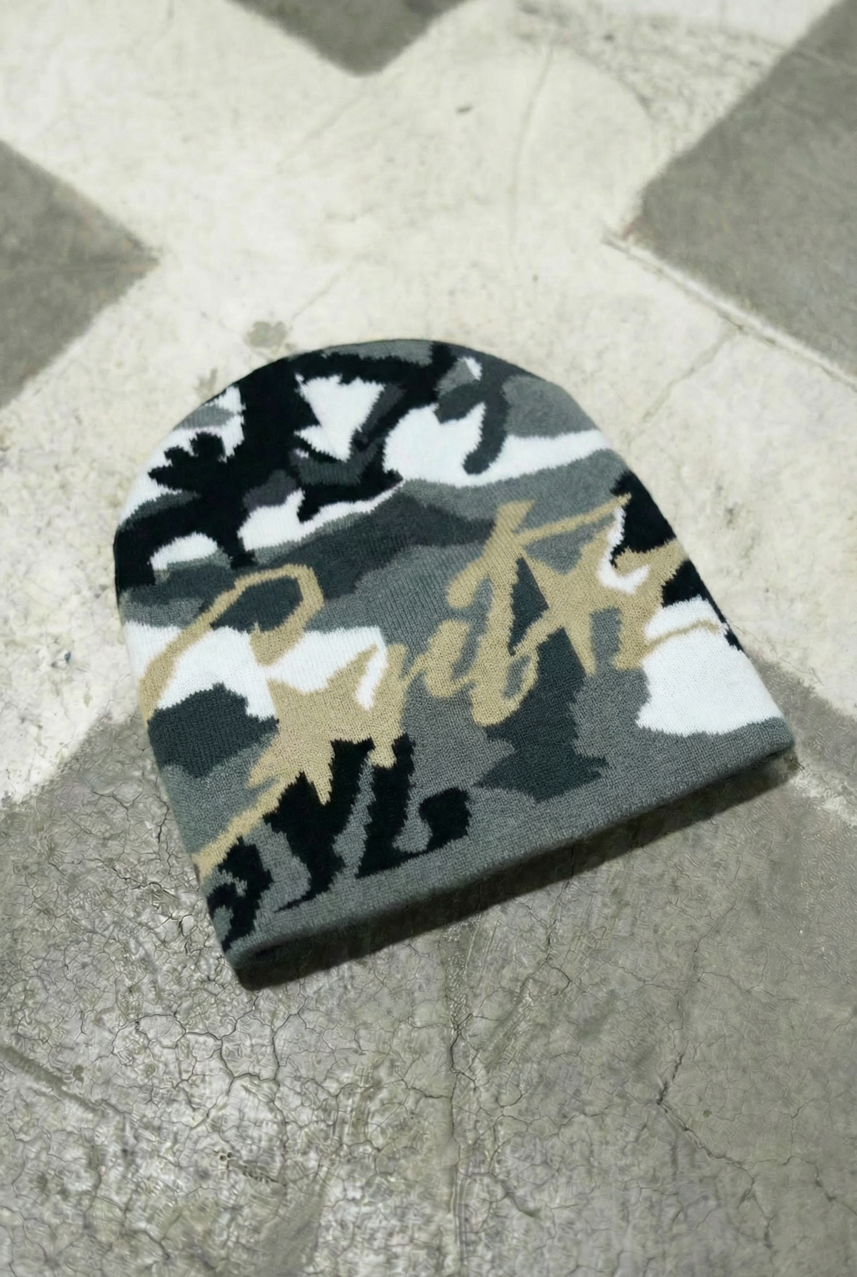 Corteiz camo beanie - Grey Black