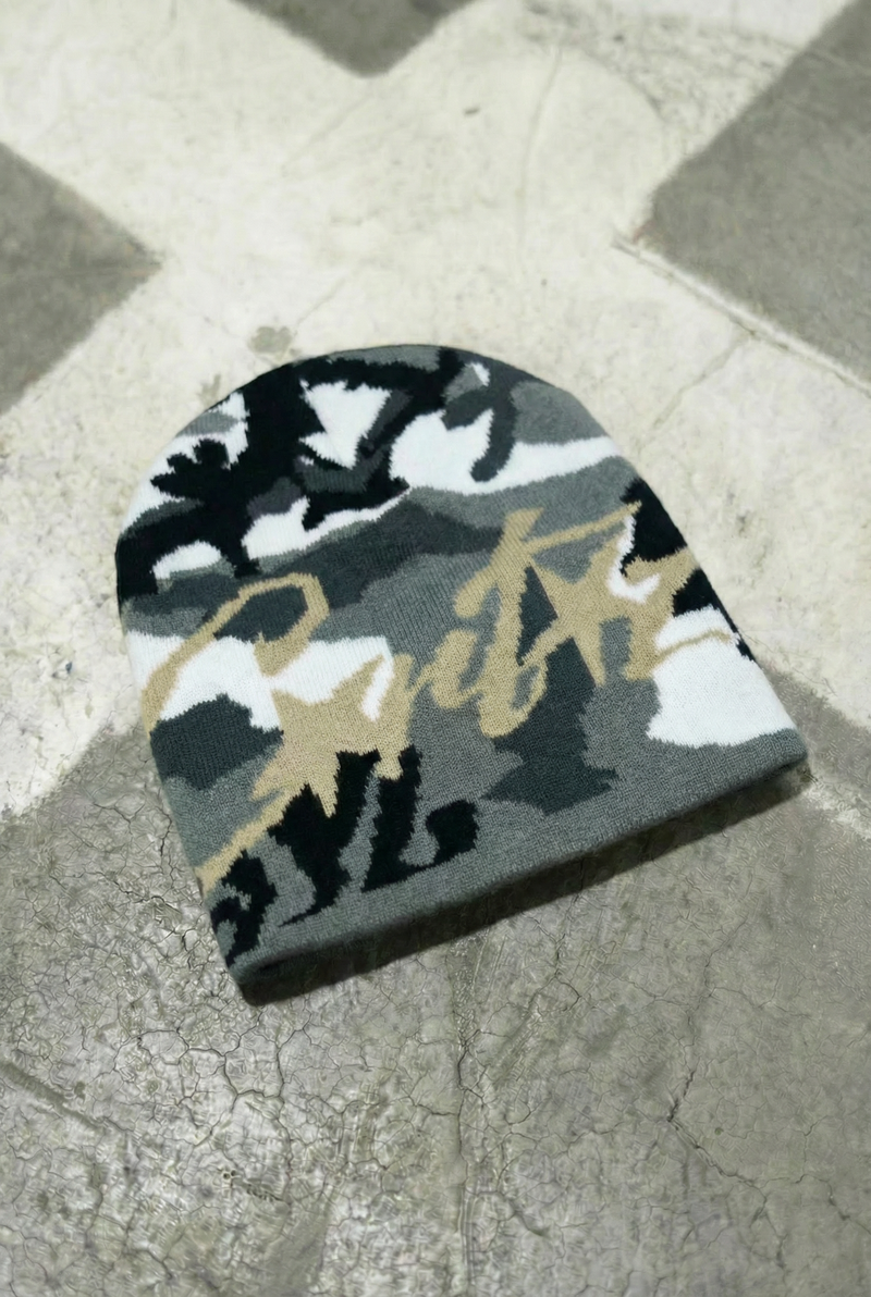 Corteiz camo beanie - Grey Black