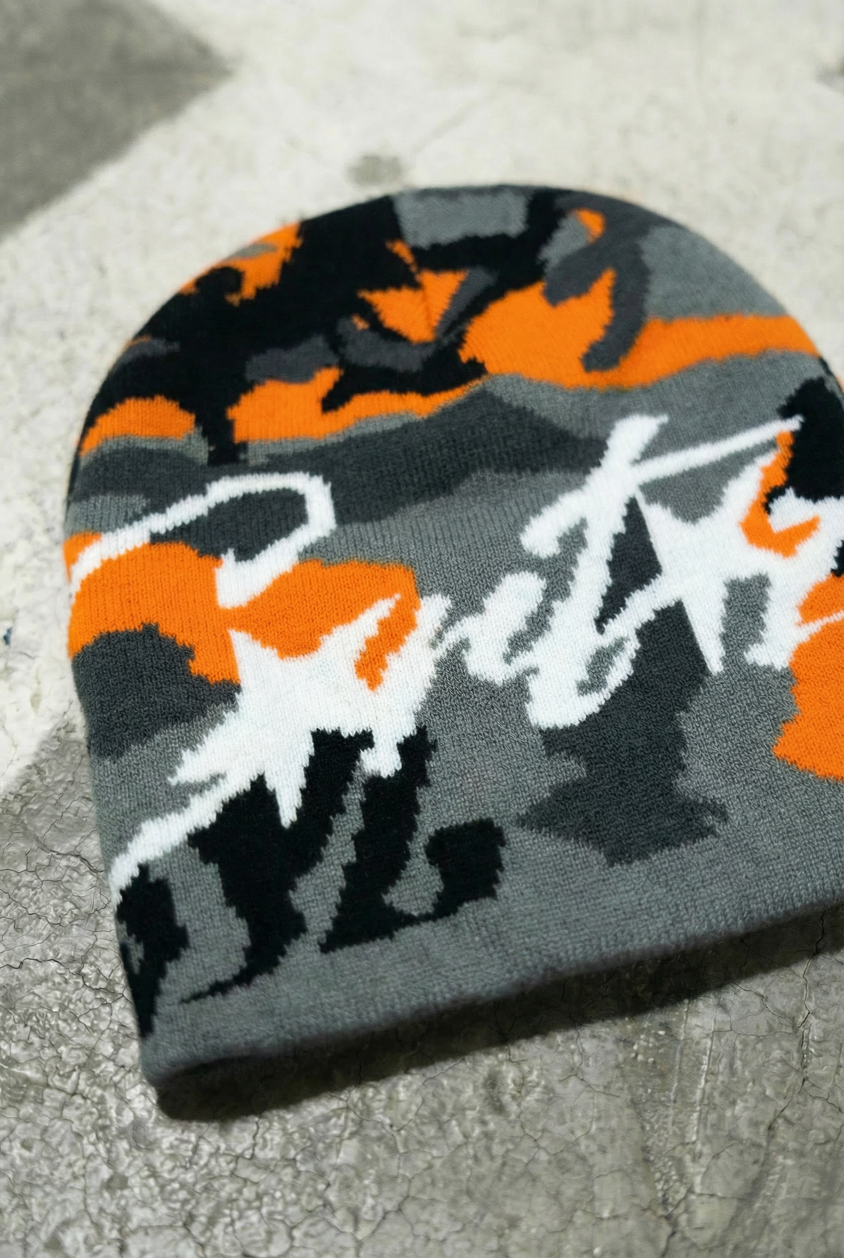 Corteiz camo beanie - Orange Black
