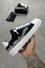 NUMERIS Low-Top Sneakers – Black Pearl Studded