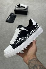 NUMERIS Low-Top Sneakers – Black Pearl Studded
