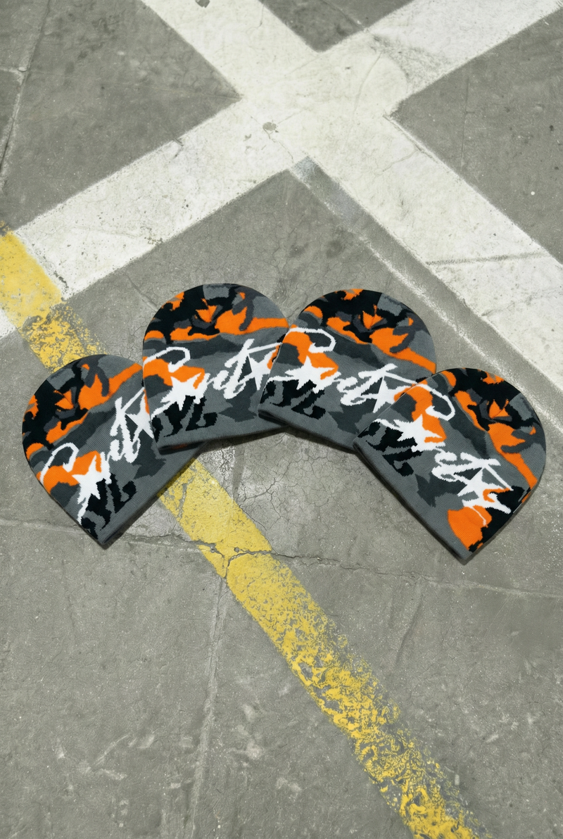 Corteiz camo beanie - Orange Grey