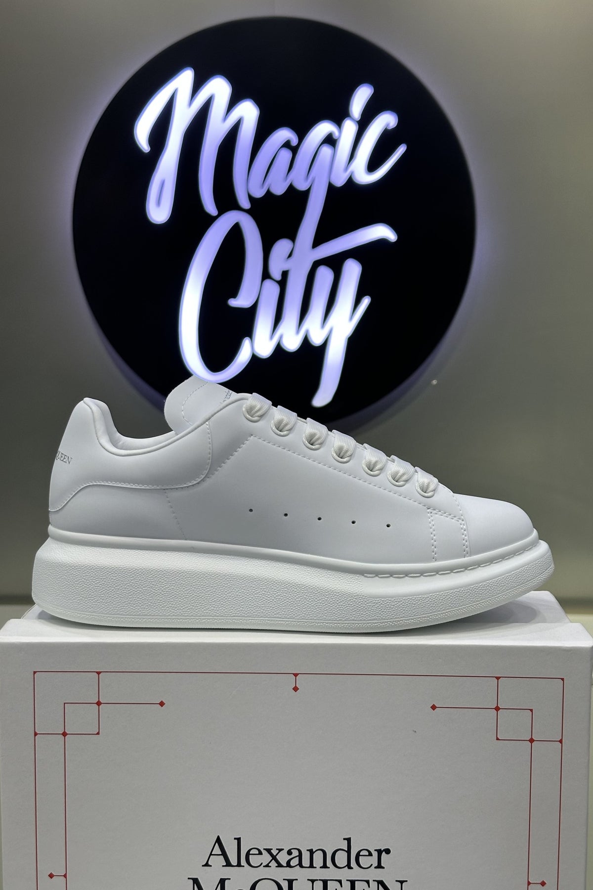 Alexander McQueen Oversized Sneaker Triple White - side view