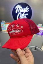 CORTEIZ 5 STARZ Alcatraz Trucker Hat – Red - MAGIC CITY