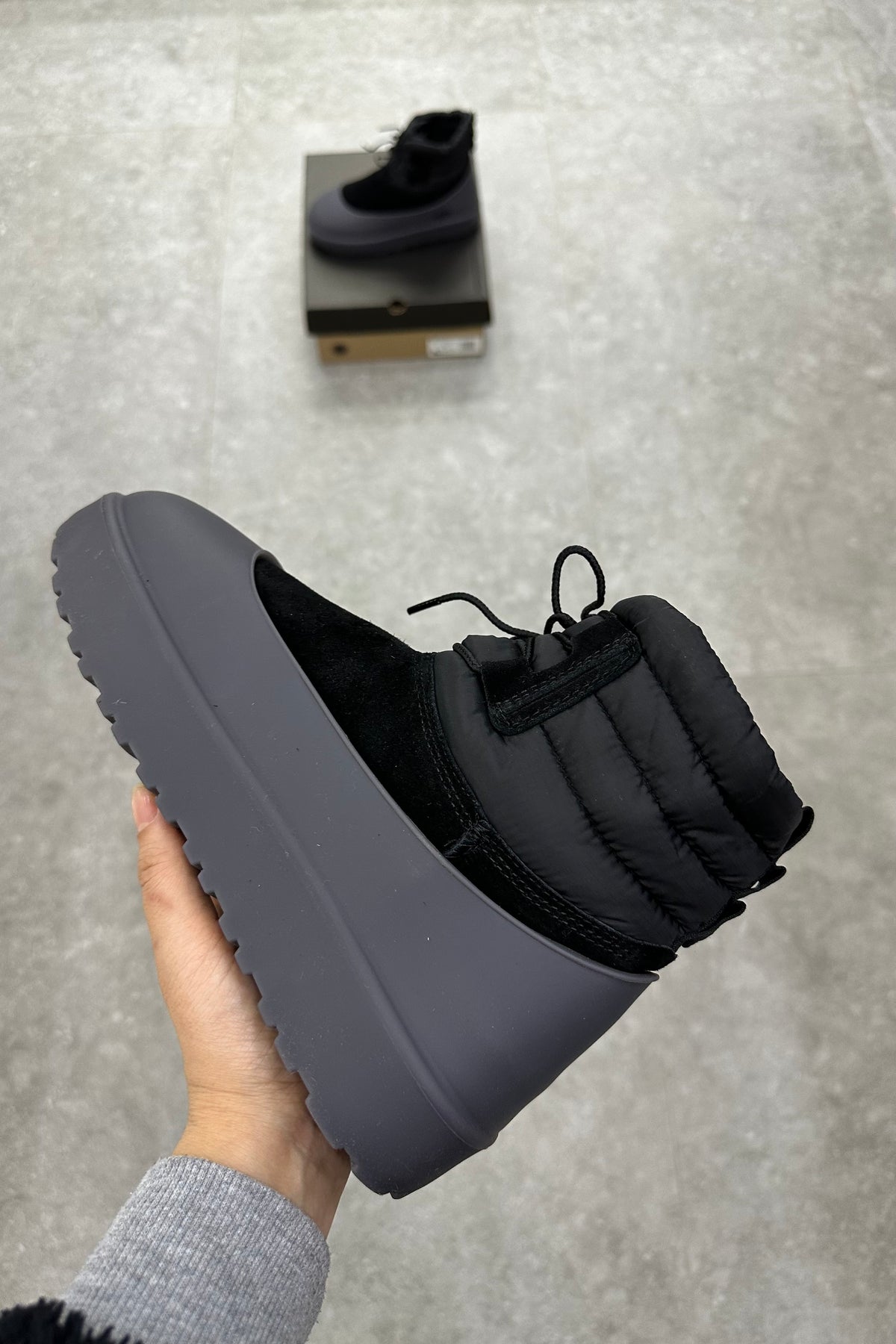 UGG Classic Mini Lace-Up Weather Boot - Black