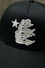 HELLSTAR Rhinestone Logo Cap | White Black