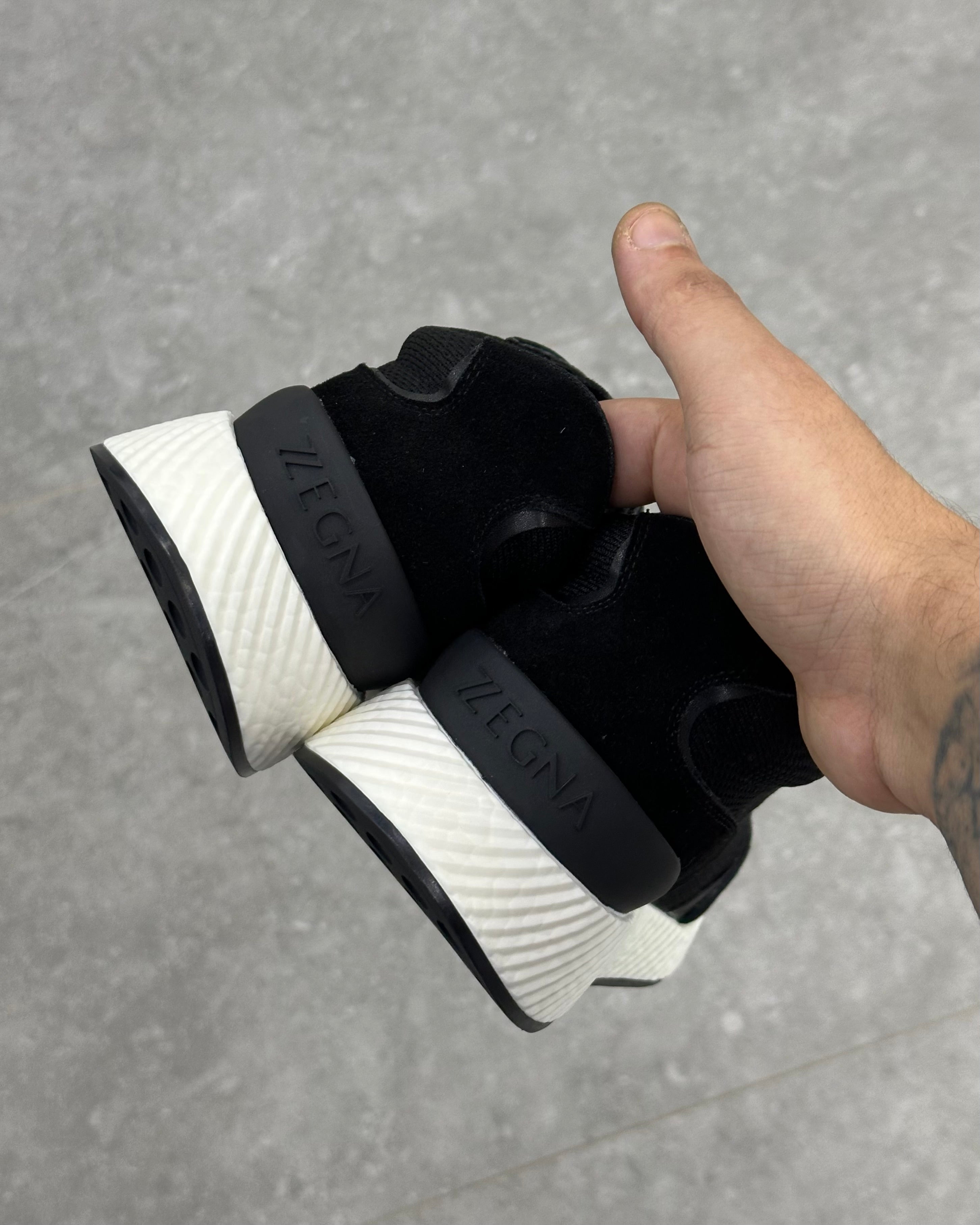 Zegna Techmerino Wool Sneakers - Black