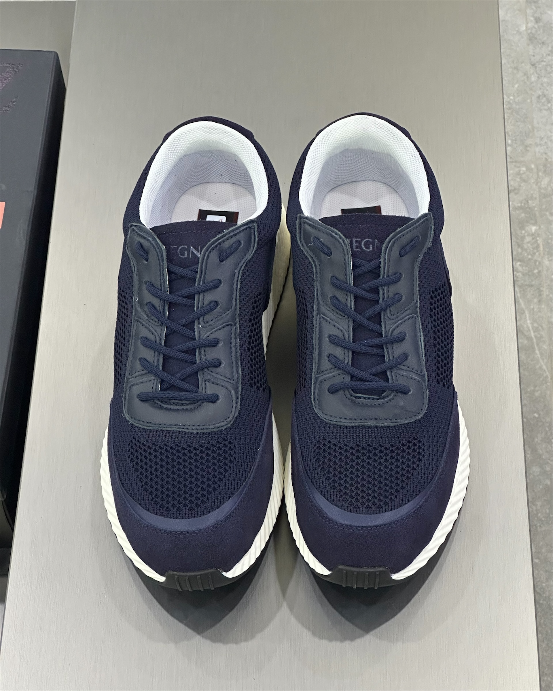 Zegna Techmerino Wool Sneakers - Bleu