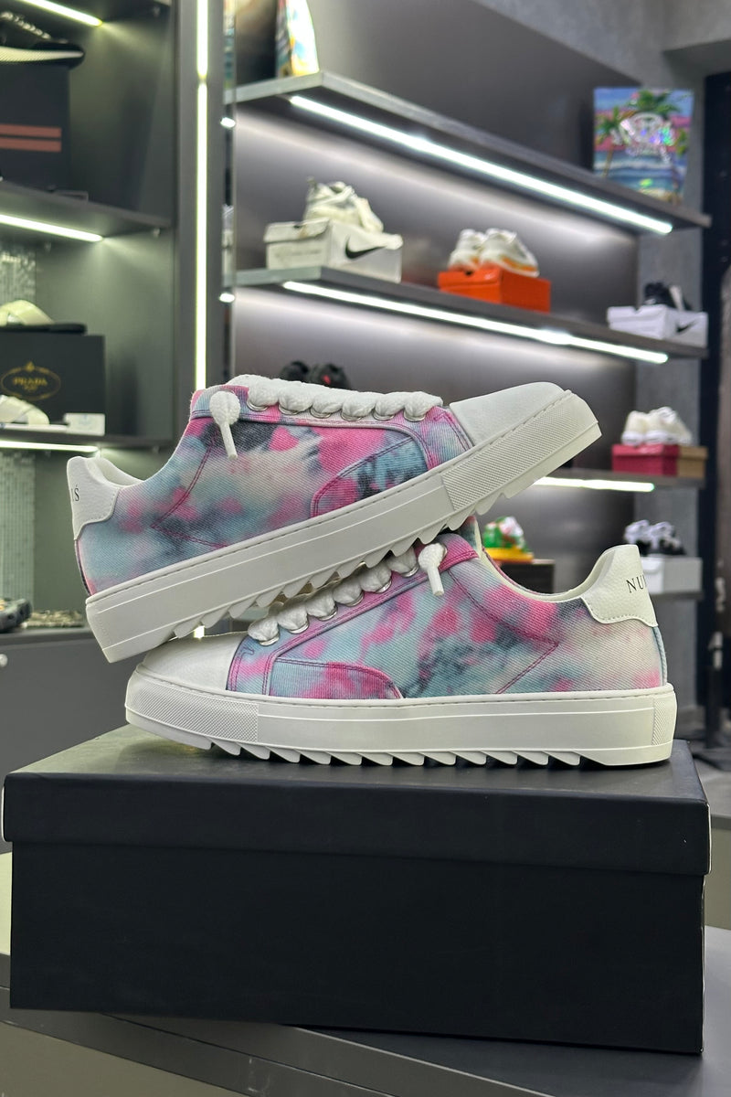 NUMERIS Low-Top Sneakers – Pink Teal Tie-Dye