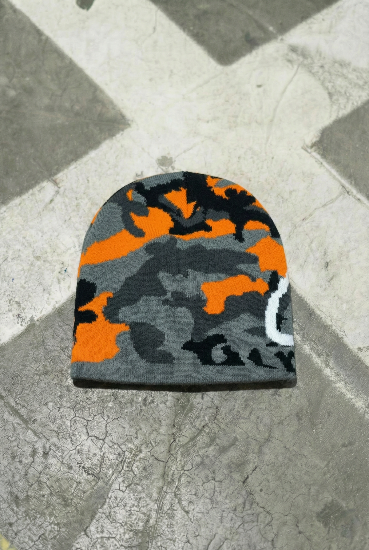 Corteiz camo beanie - Orange Black